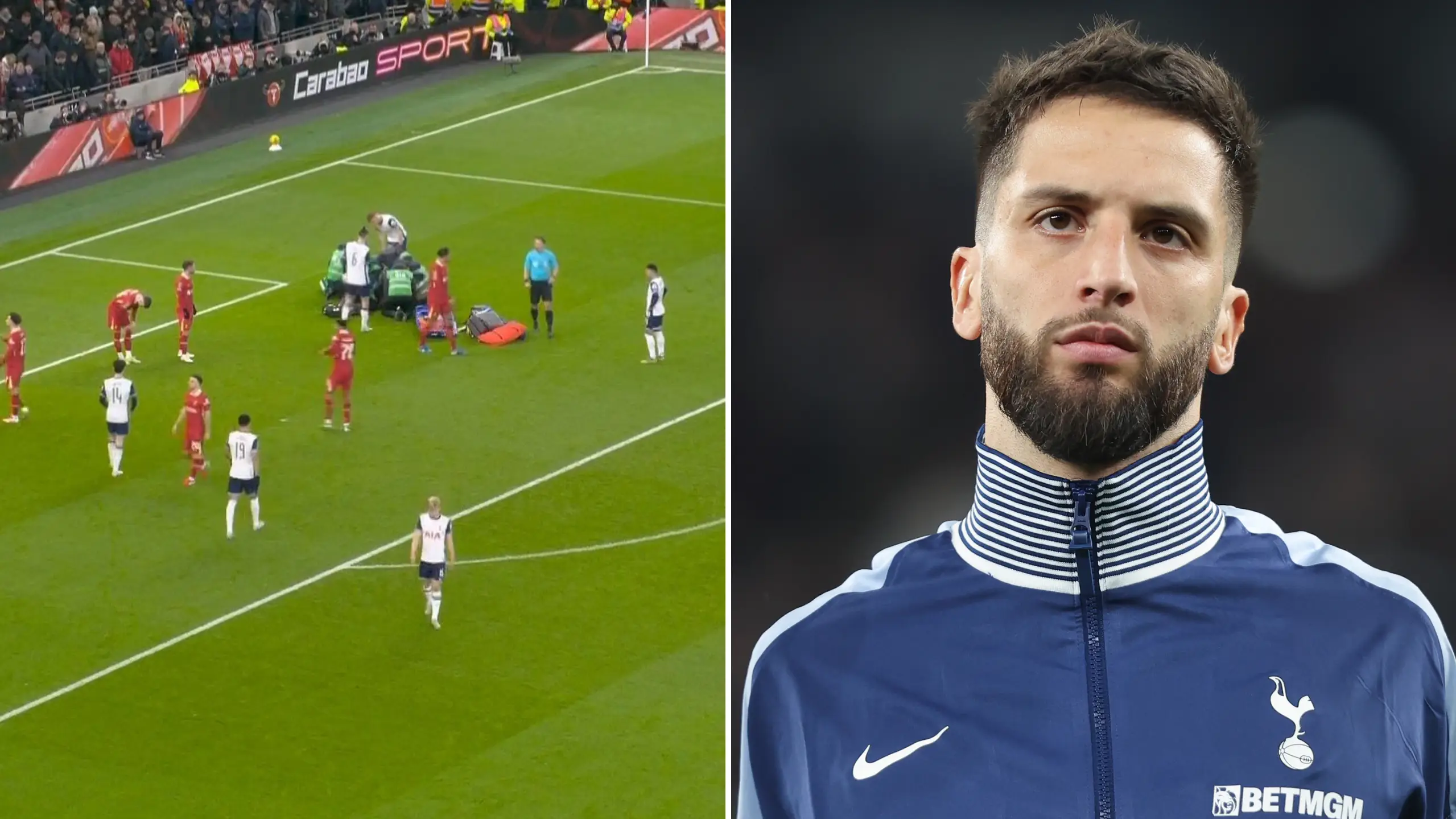 Spurs provide update on Rodrigo Bentancur after midfielder is stretchered off against Liverpool with worrying injury