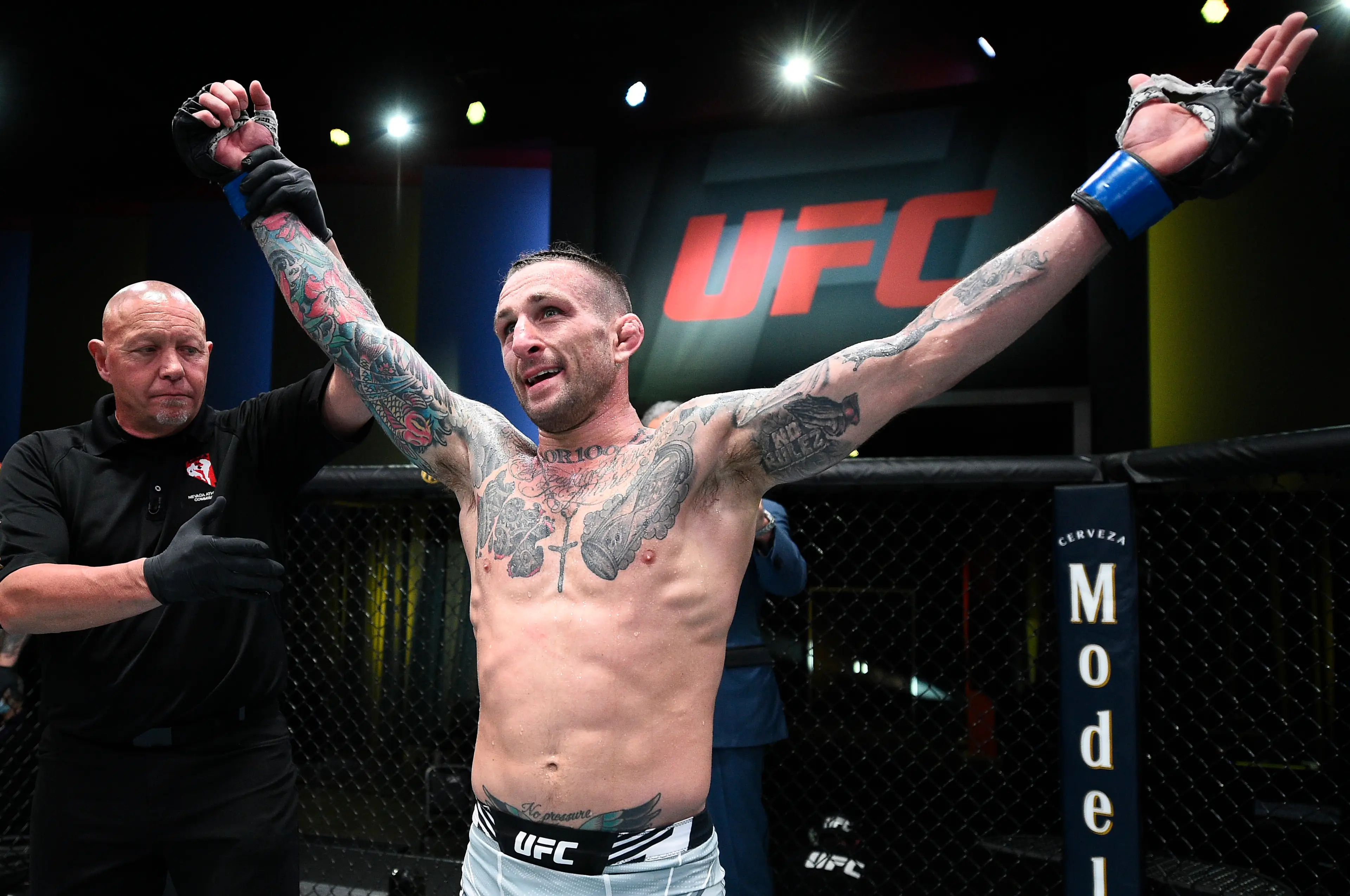 Gregor Gillespie hasn't fought in the UFC since his victory over Carlos Diego Ferreira in May 2021. Image: Getty 