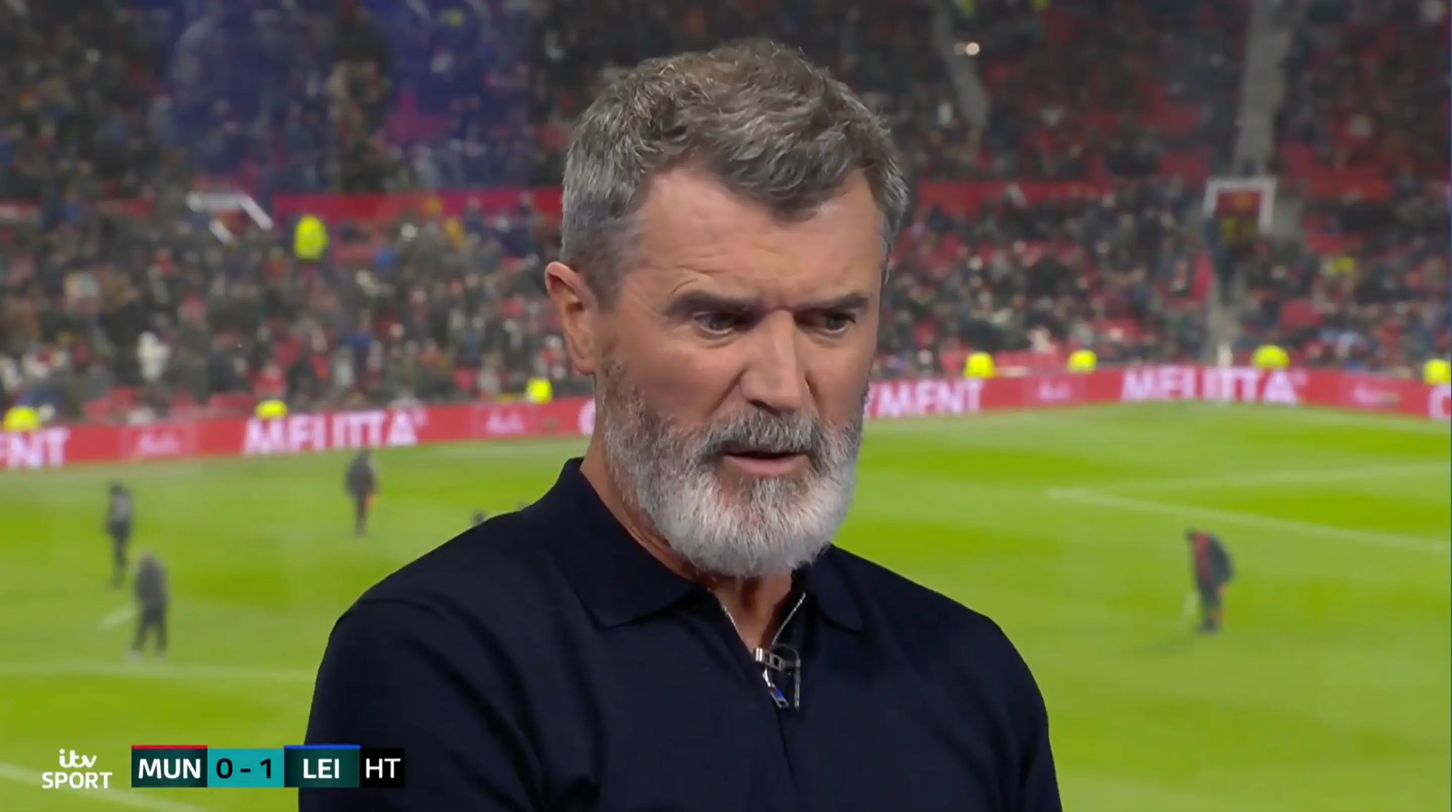 Keane pulled no punches in his half-time analysis. Image credit: ITV