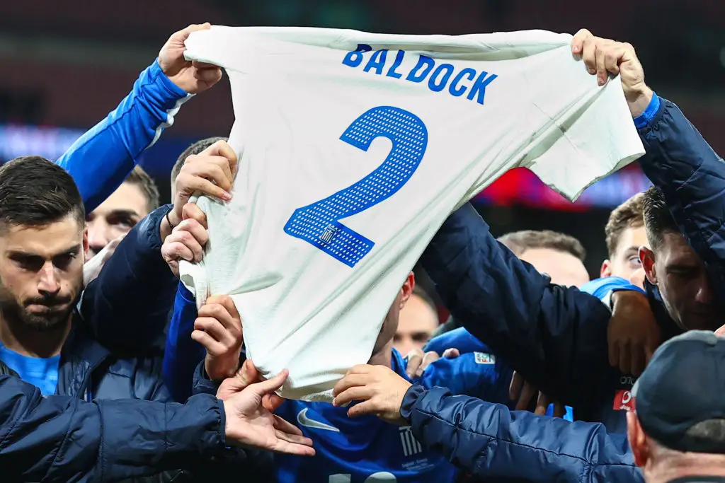 Greece players paid tribute to Baldock after his tragic death. (Image: Charlotte Wilson/Offside/Offside via Getty Images)