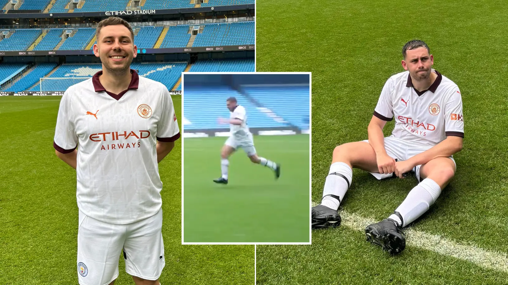 Sunday League footballer plays in 'secret' game at Man City's stadium and fails miserably