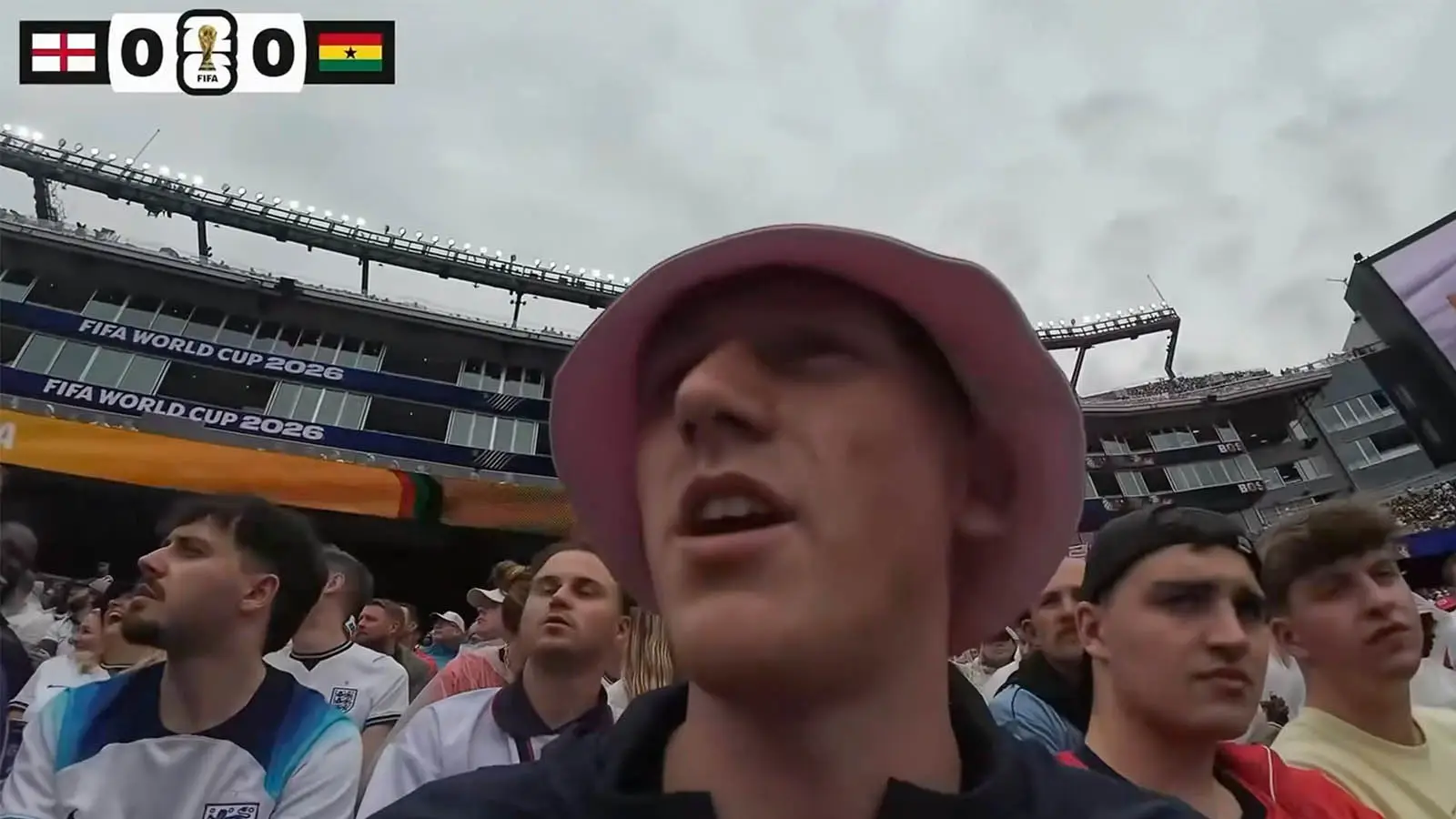 Ginge was watching England's 0-0 draw against Ghana (Image: Twitch/Angry Ginge)