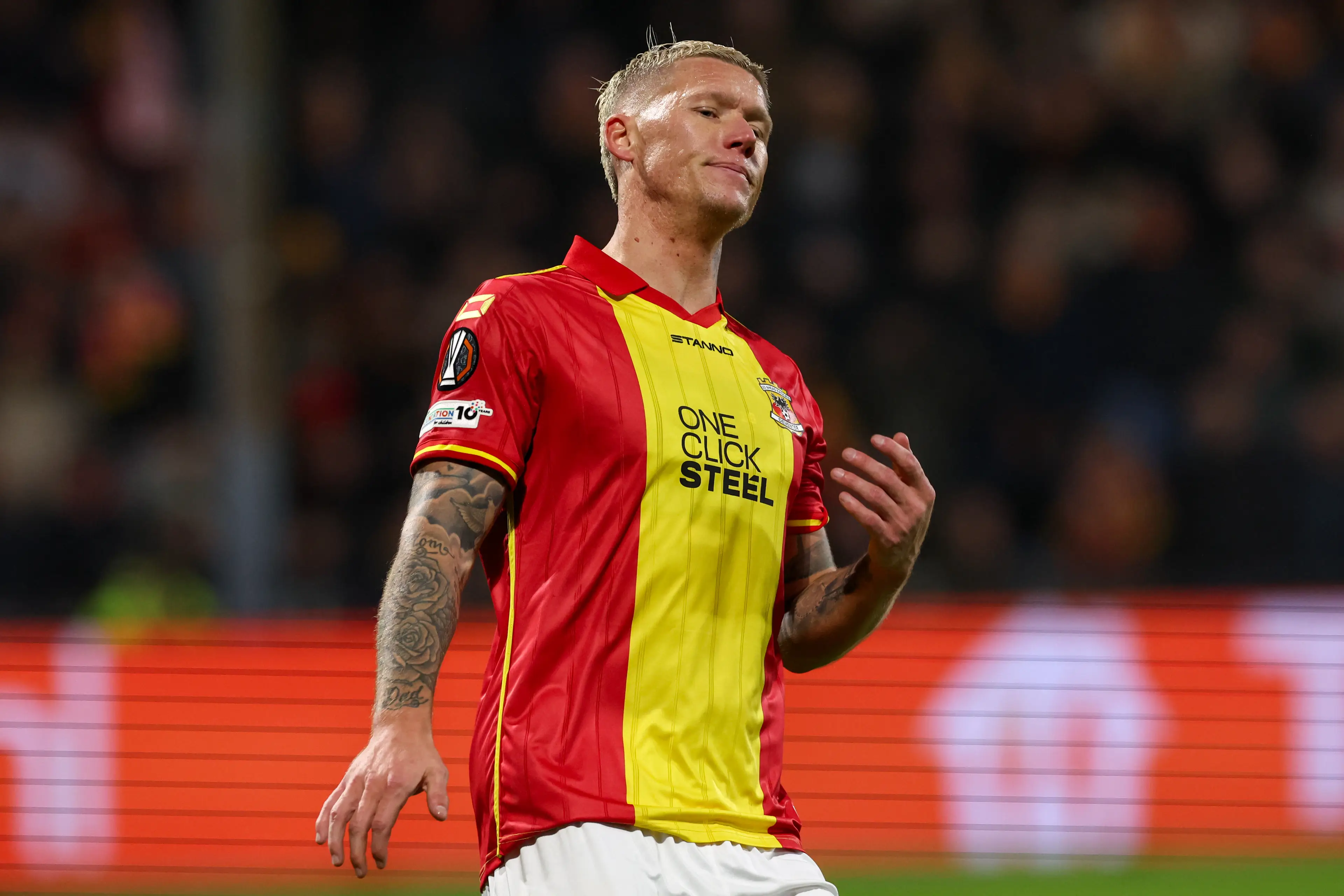 Go Ahead Eagles have fined Victor Edvardsen after he mocked Angelo Stiller. Image: Getty 
