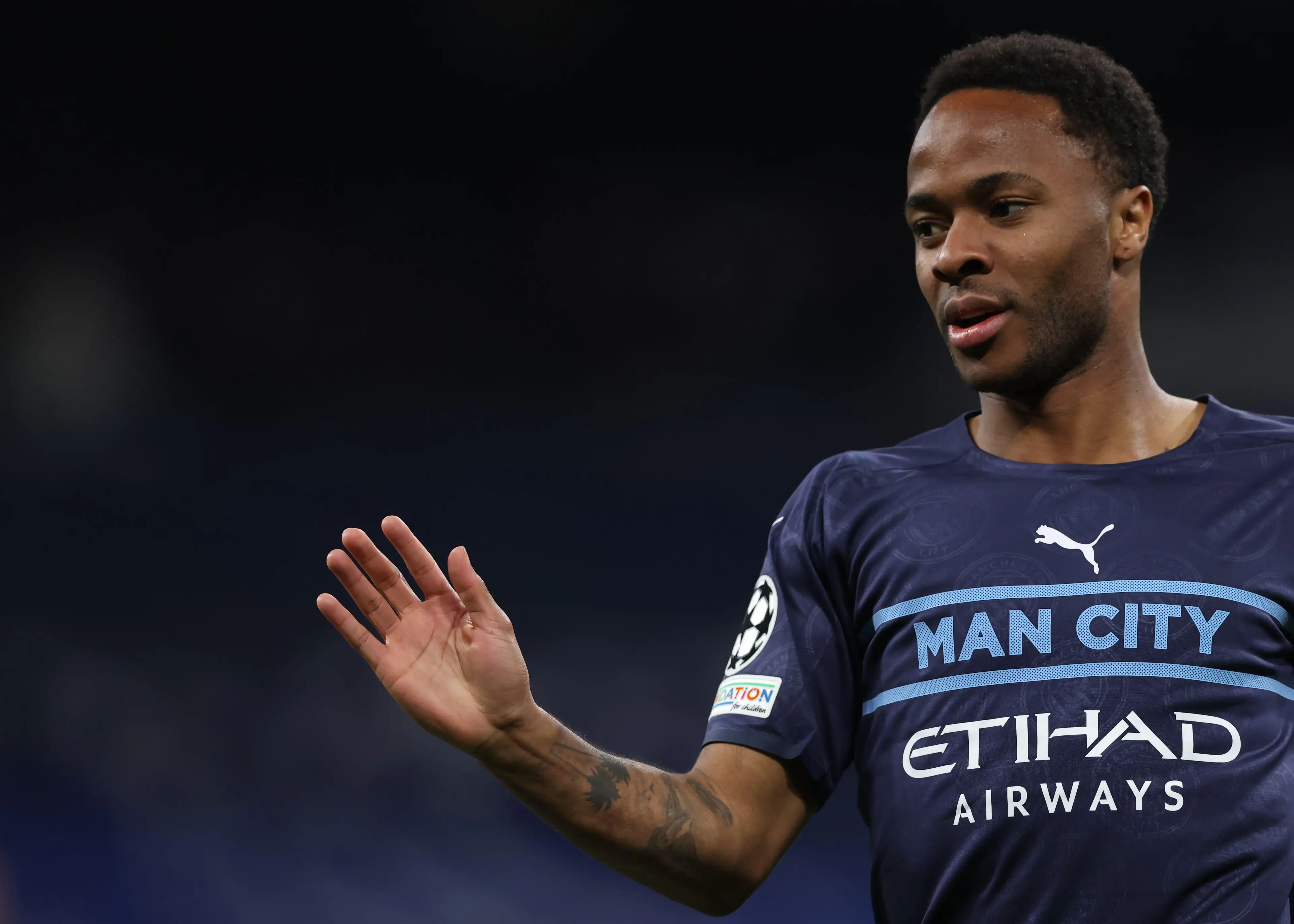 Raheem Sterling against Real Madrid for Manchester City in the Champions League semi-finals. (Alamy)