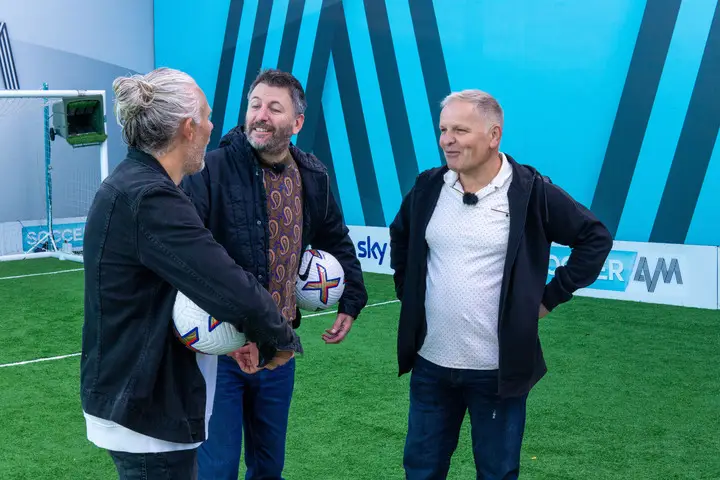 Chris also met the team from Soccer AM