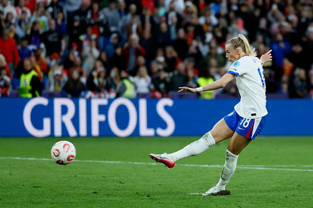 Chloe Kelly's penalty won England the Euro 2025 trophy. (Image: Getty)