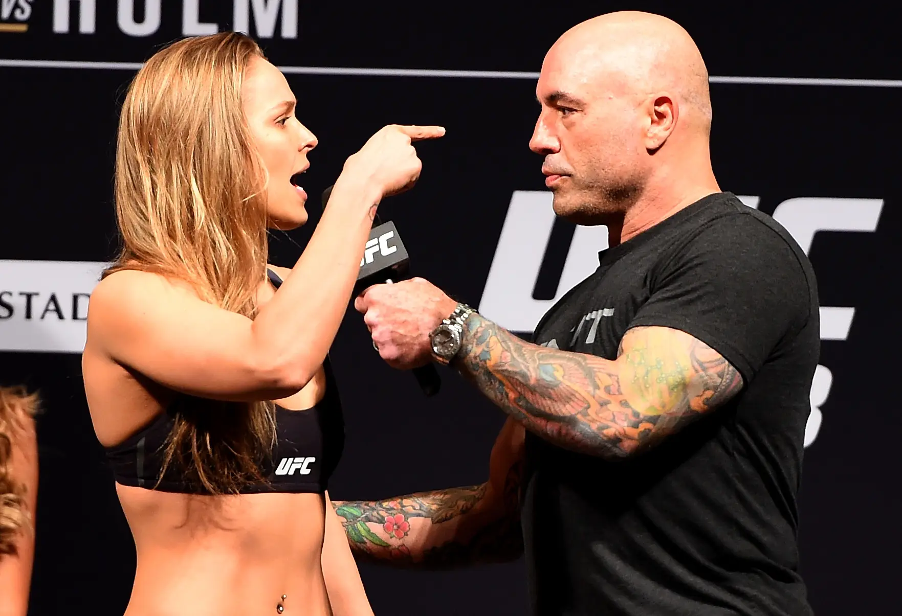 Ronda Rousey and Joe Rogan (Image: Getty)