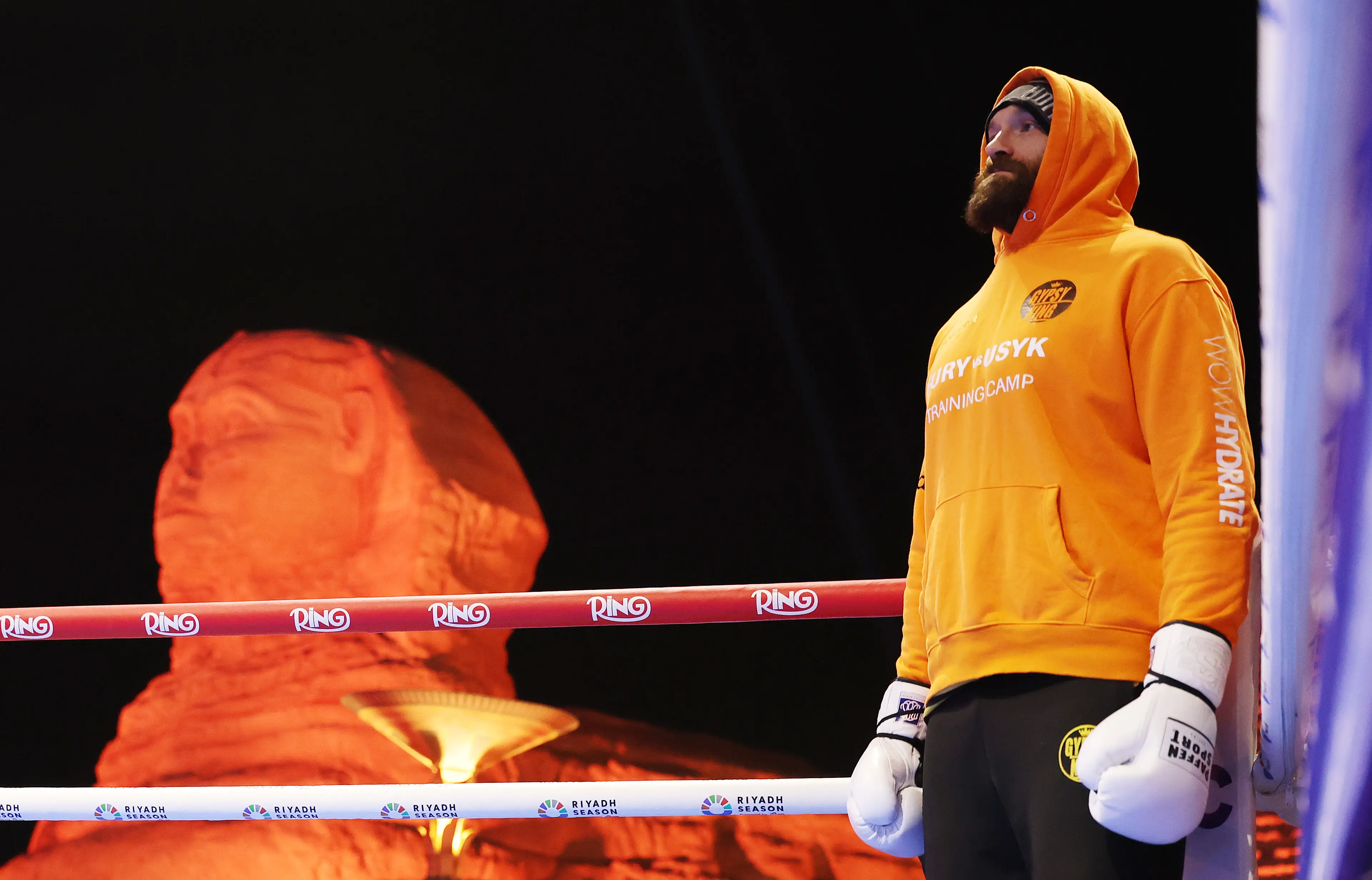 Tyson Fury during the open workout. Image: Getty 