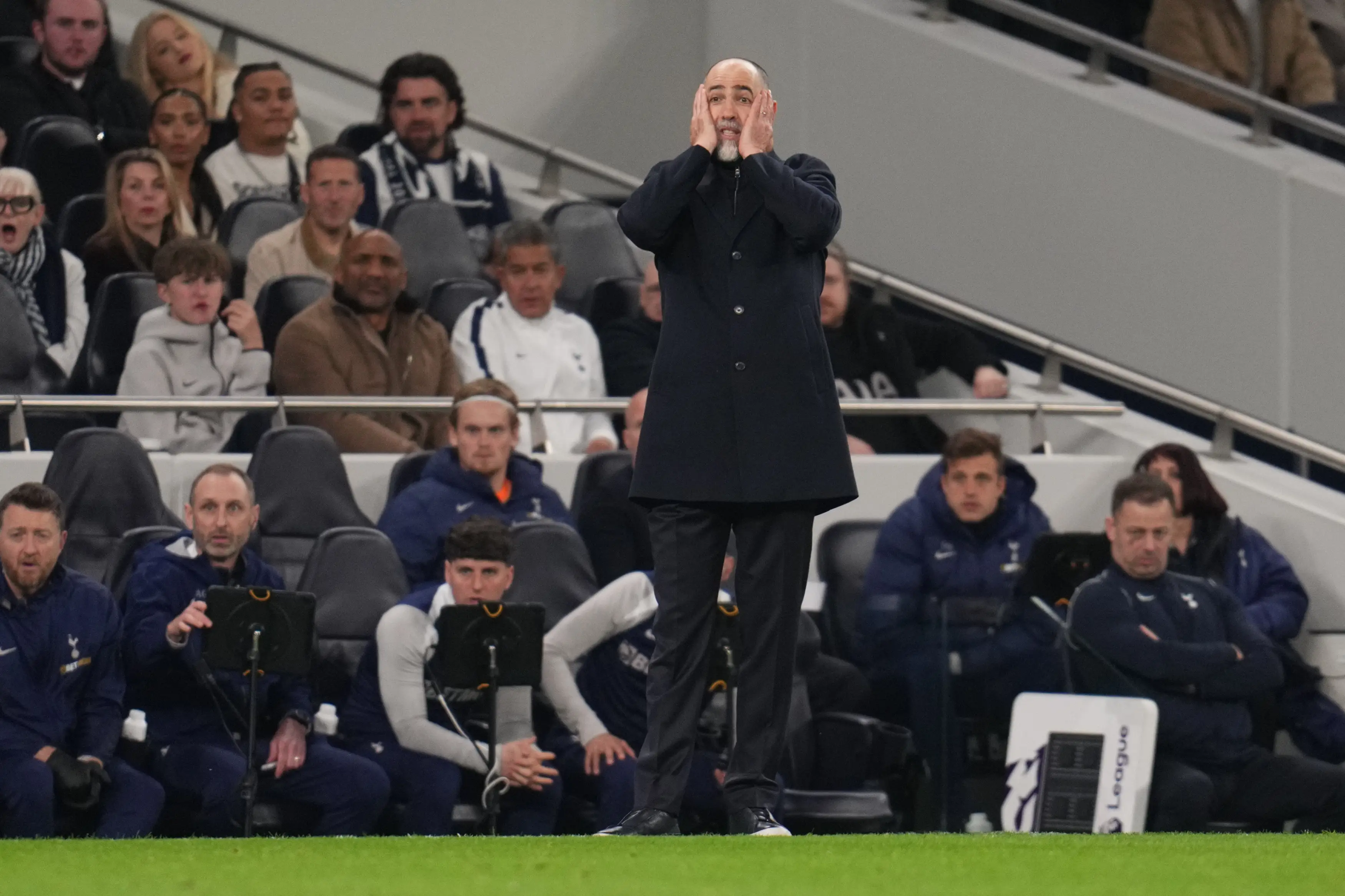 Spurs interim Igor Tudor watches on during Thursday's clash against Crystal Palace. Image credit: Getty