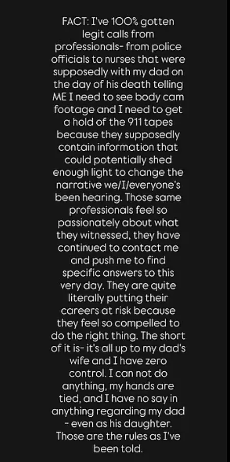 Brooke Hogan posted the statement on her Instagram story. Image credit: mizzhogan/Instagram