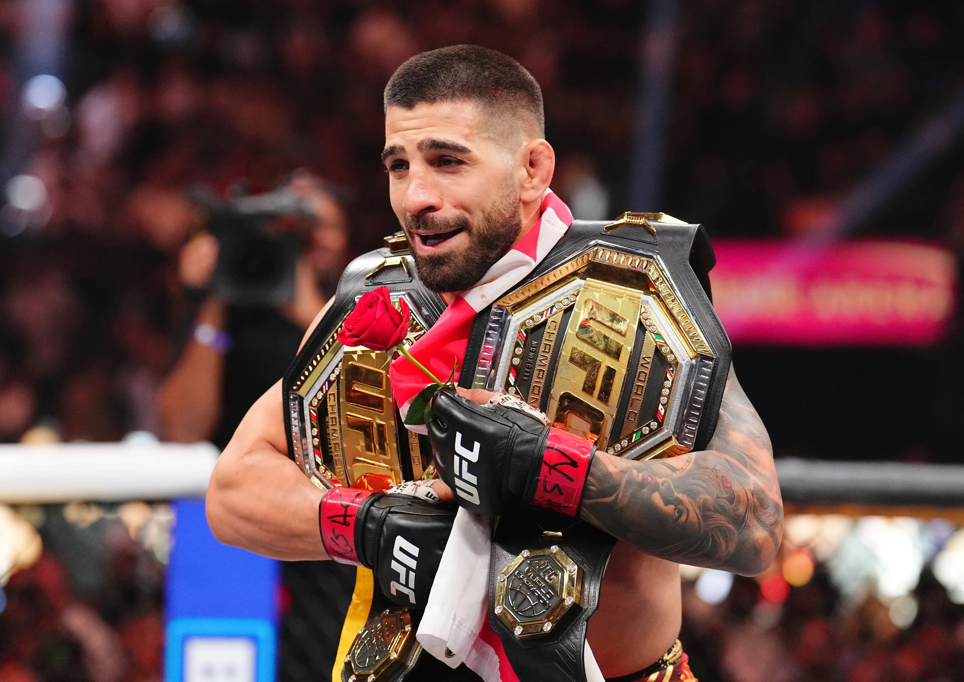 Ilia Topuria is the current lightweight champion (Image: Getty)