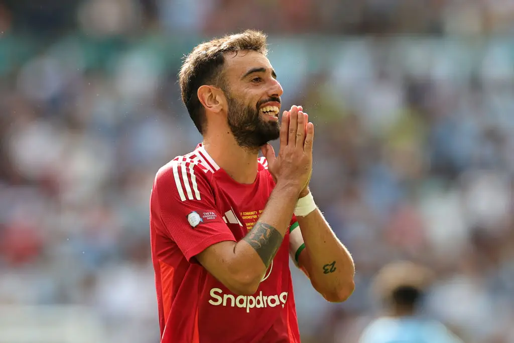 Man Utd captain Bruno Fernandes pictured during the Community Shield final -