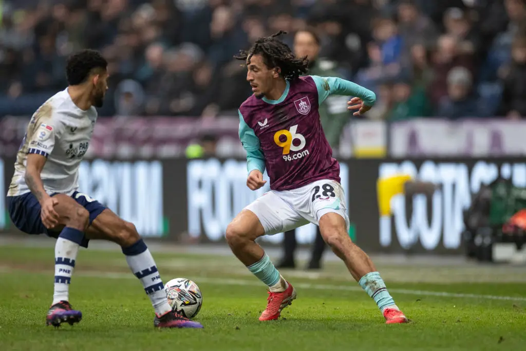 Hannibal Mejbri pictured during Burnley's 0-0 draw with Preston North End (Image: Getty)