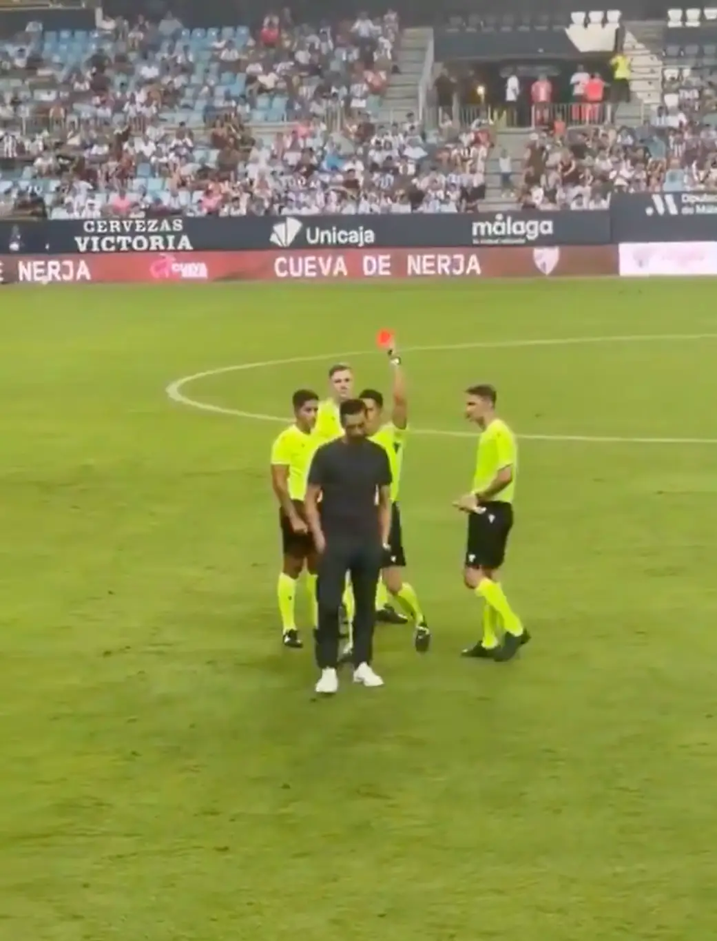 Alvaro Arbeloa was sent off after the final whistle. Image: X