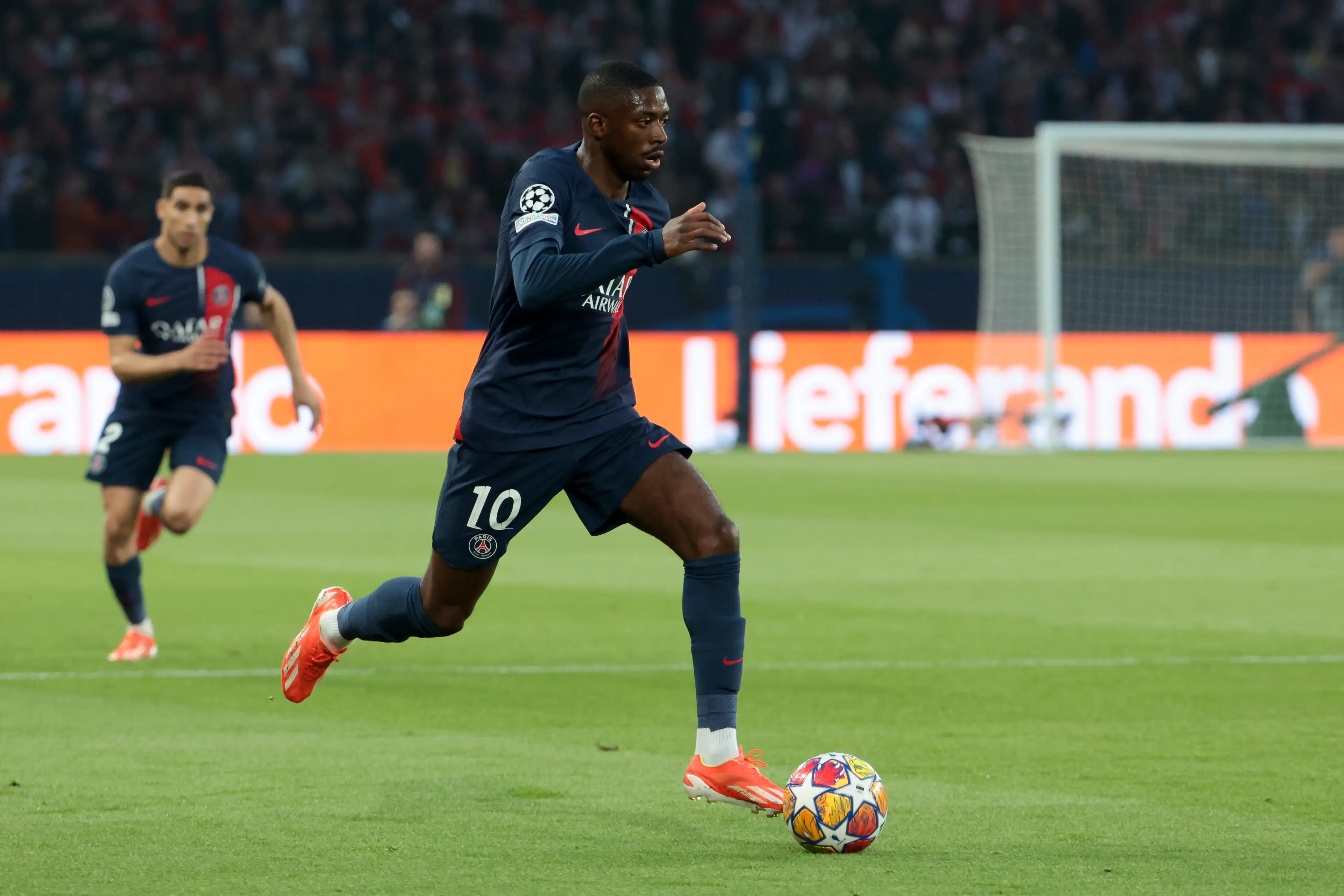 Ousmane Dembele in action against Borussia Dortmund. Image: Getty 