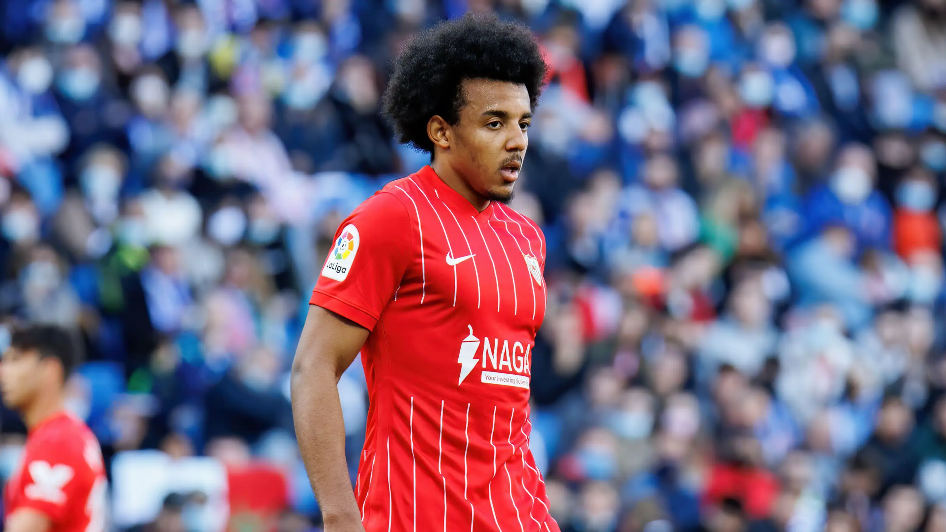 Jules Kounde in action for Sevilla against Espanyol in La Liga. (Alamy)