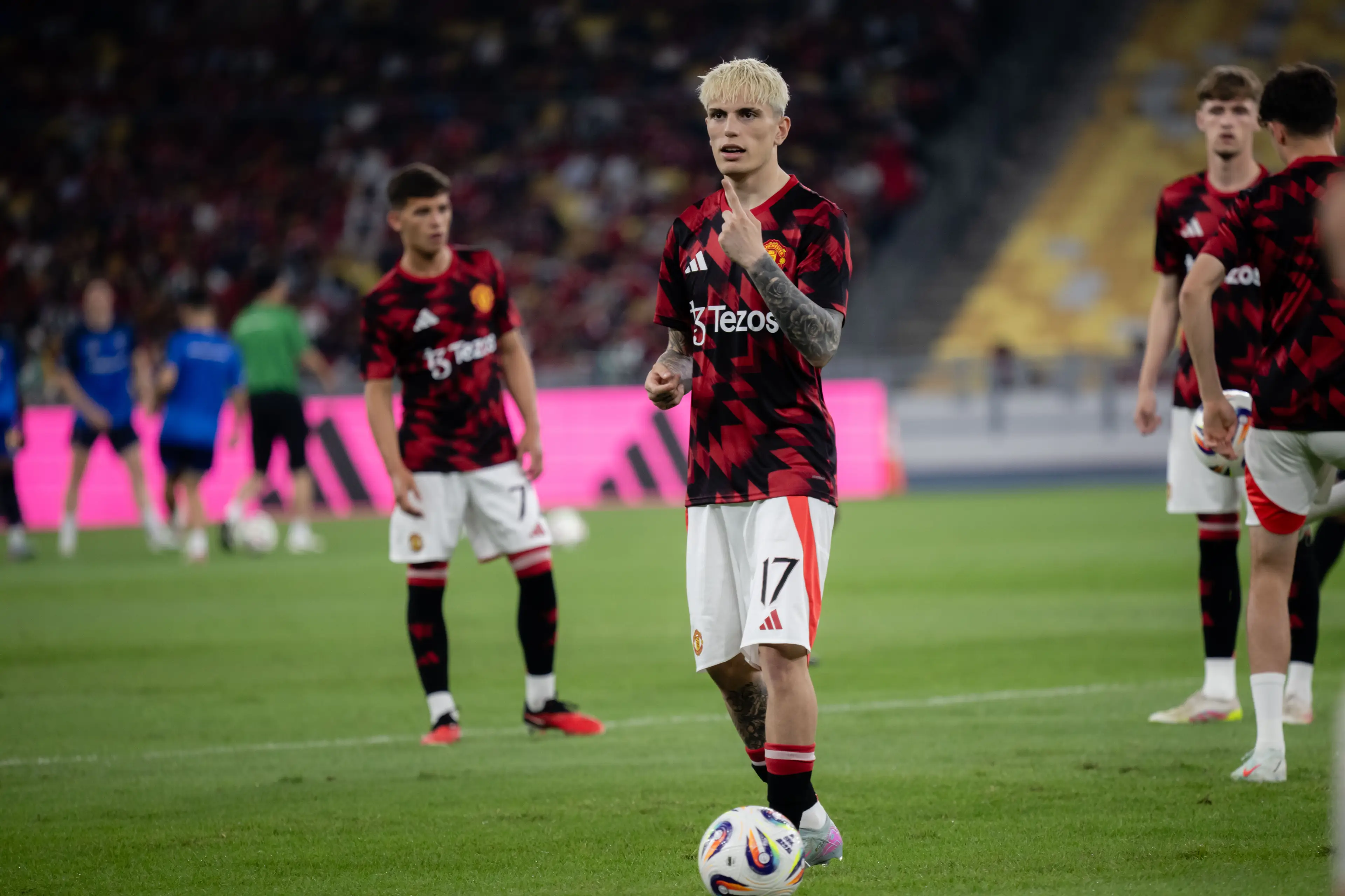 Alejandro Garnacho looks set to be on the move. Image: Getty