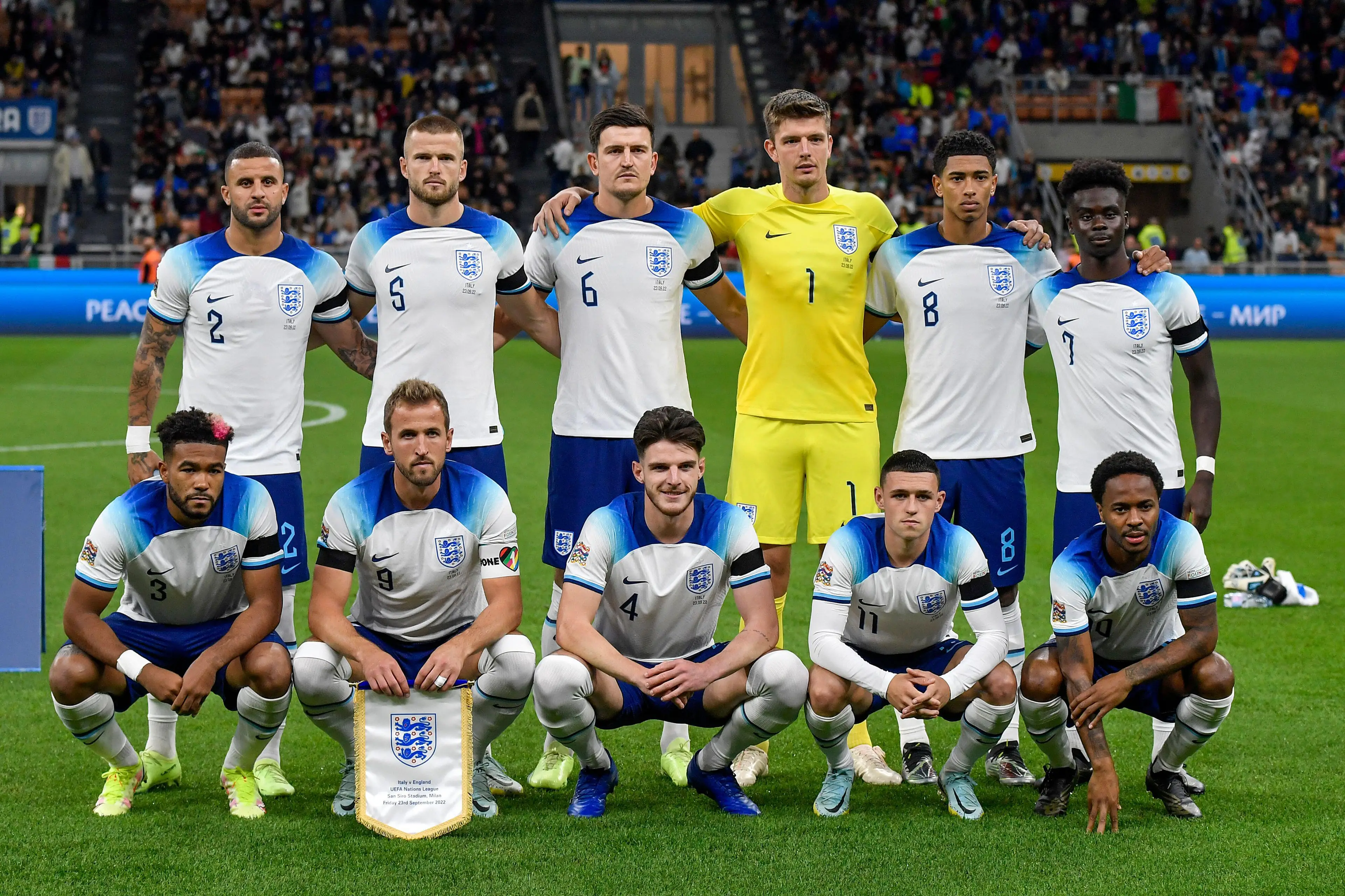England's players before a 1-0 defeat to Italy in September. (Image