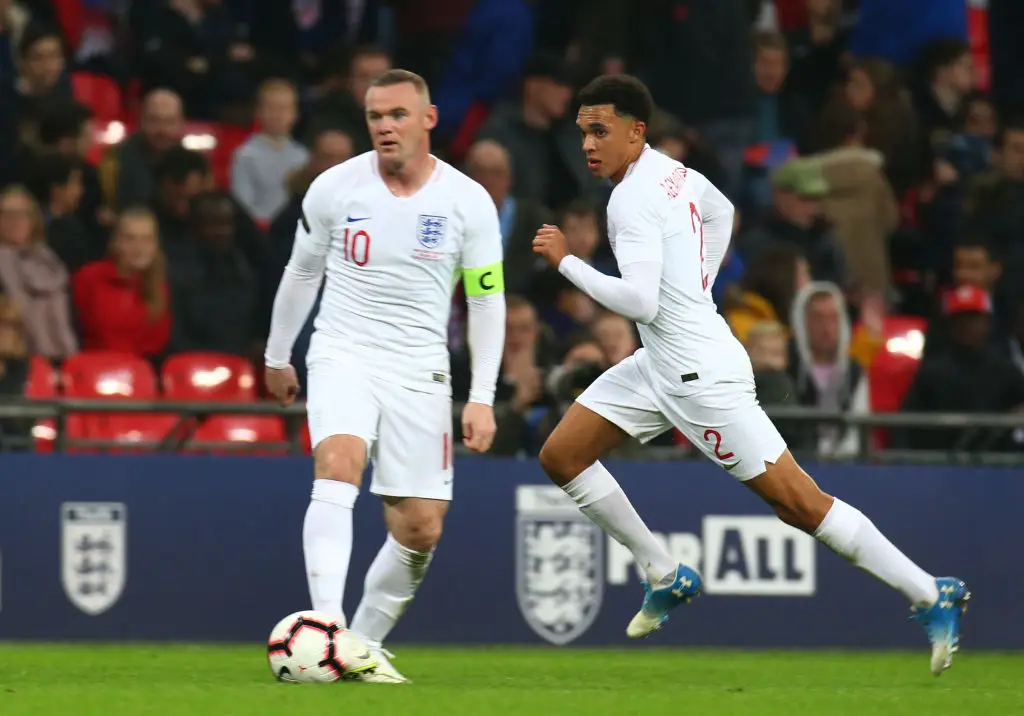Wayne Rooney and Trent Alexannder-Arnold are former England teammate (Credit:Getty)
