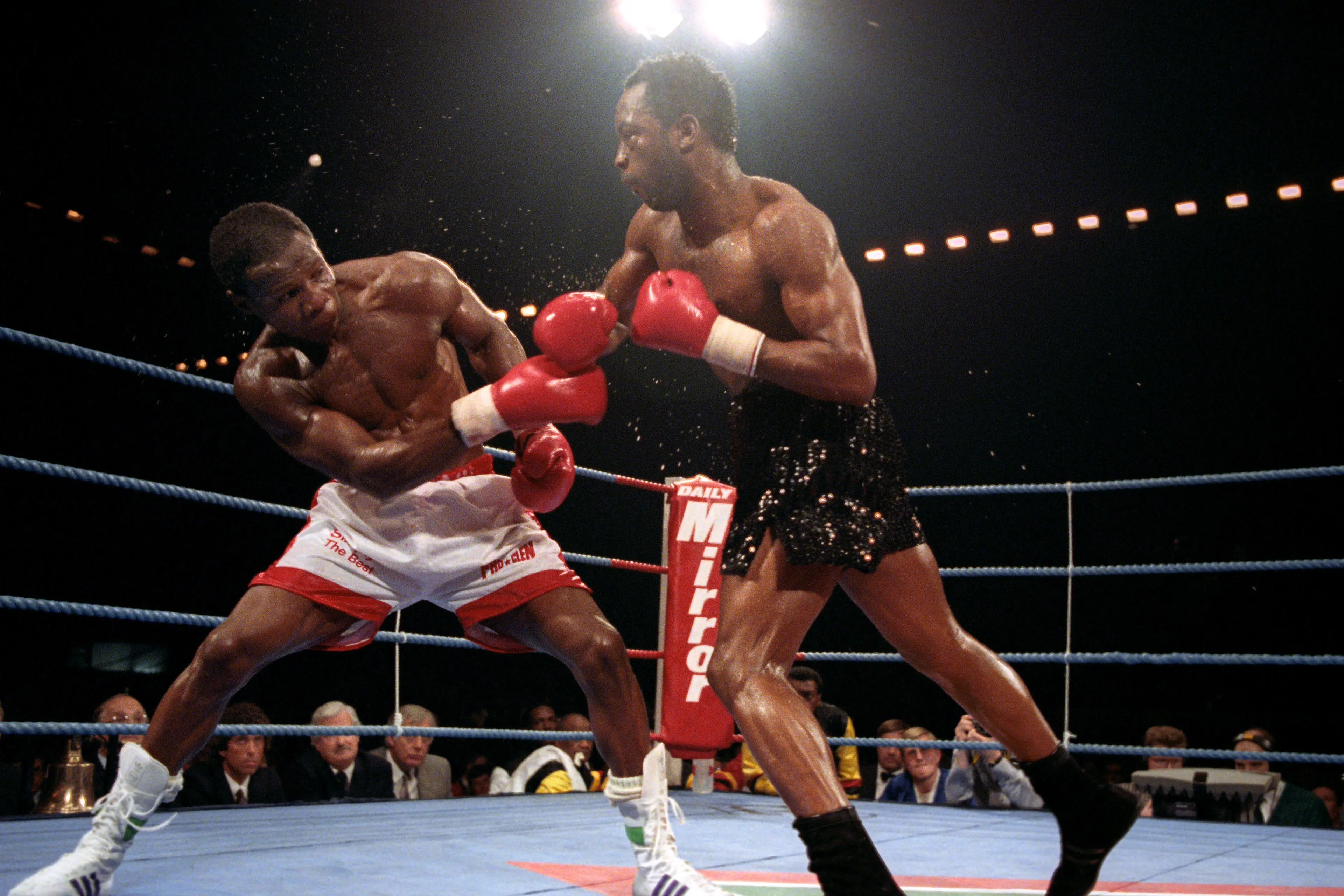 The dads go at it for the first time back in 1990. Image: Alamy