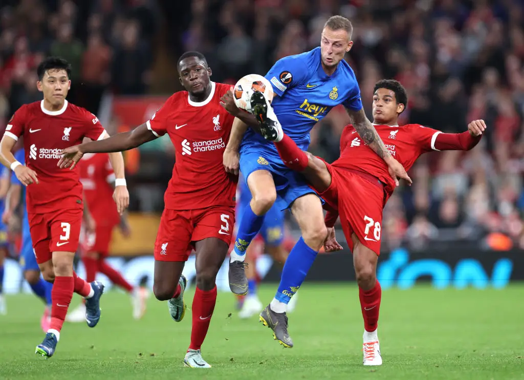 Liverpool's Ibrahima Konate and Jarell Quansah pictured - Getty