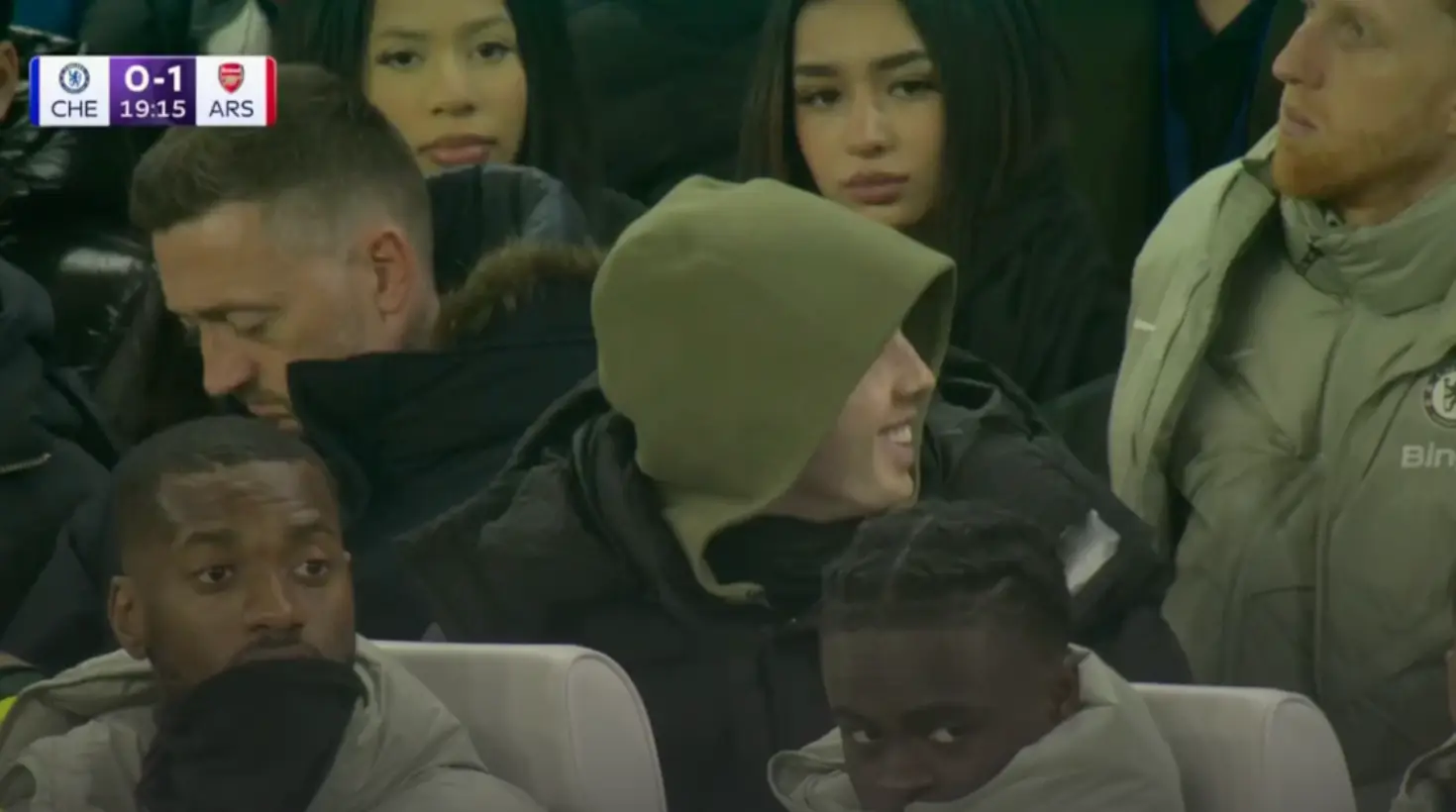 Cole Palmer was spotted laughing during the broadcast of Chelsea vs. Arsenal. Image: Sky Sports