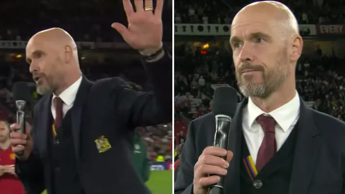 Erik ten Hag appears to be booed by Man United fans in mixed reception during Old Trafford speech