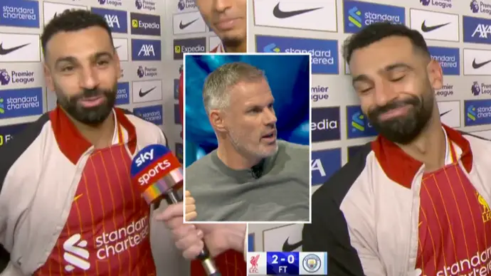 Mo Salah responds with huge dig at Jamie Carragher in live post-match interview following 'selfish' claims