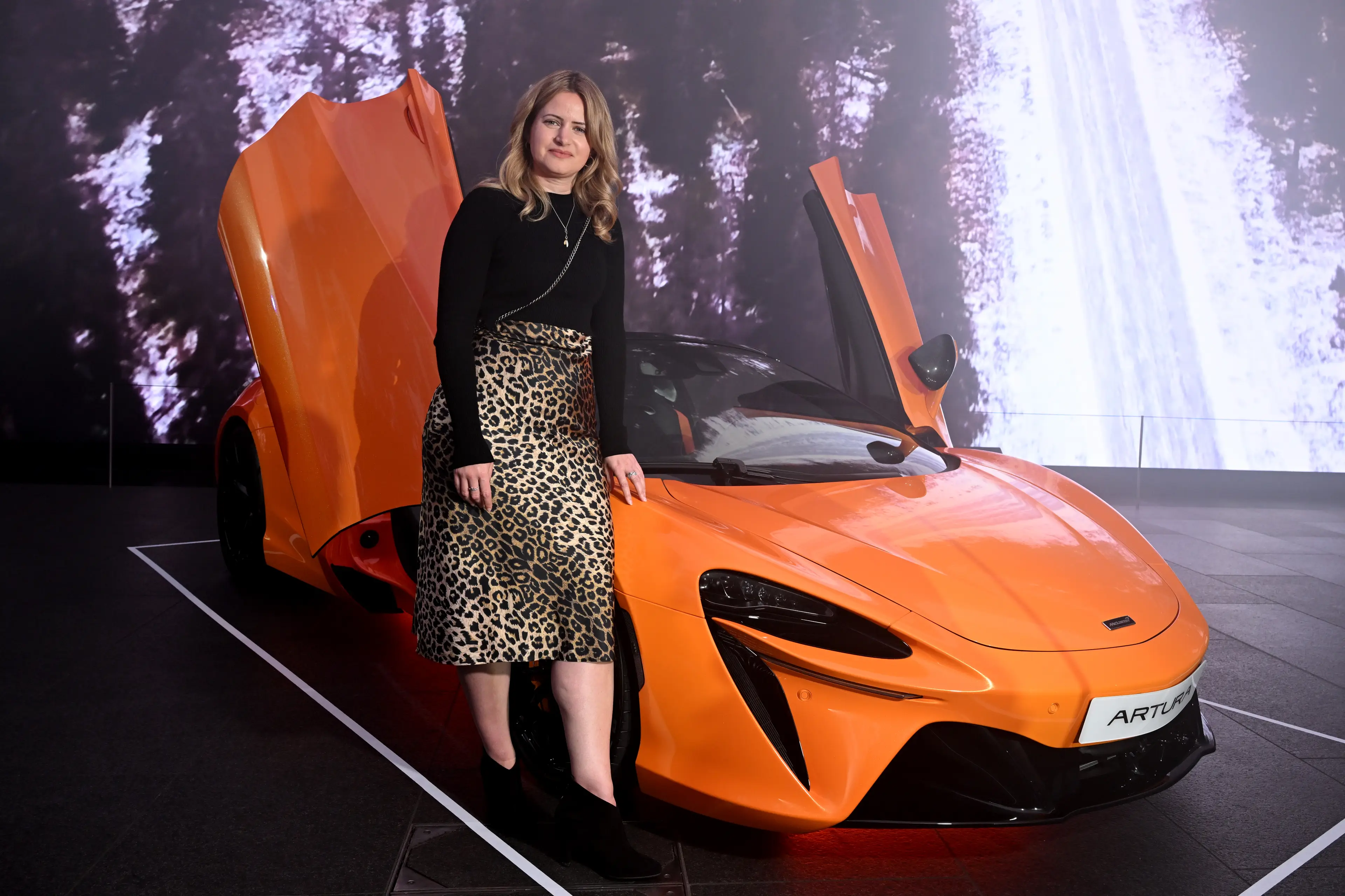 Bernie Collins at the launch of the McLaren Artura Spider- Getty