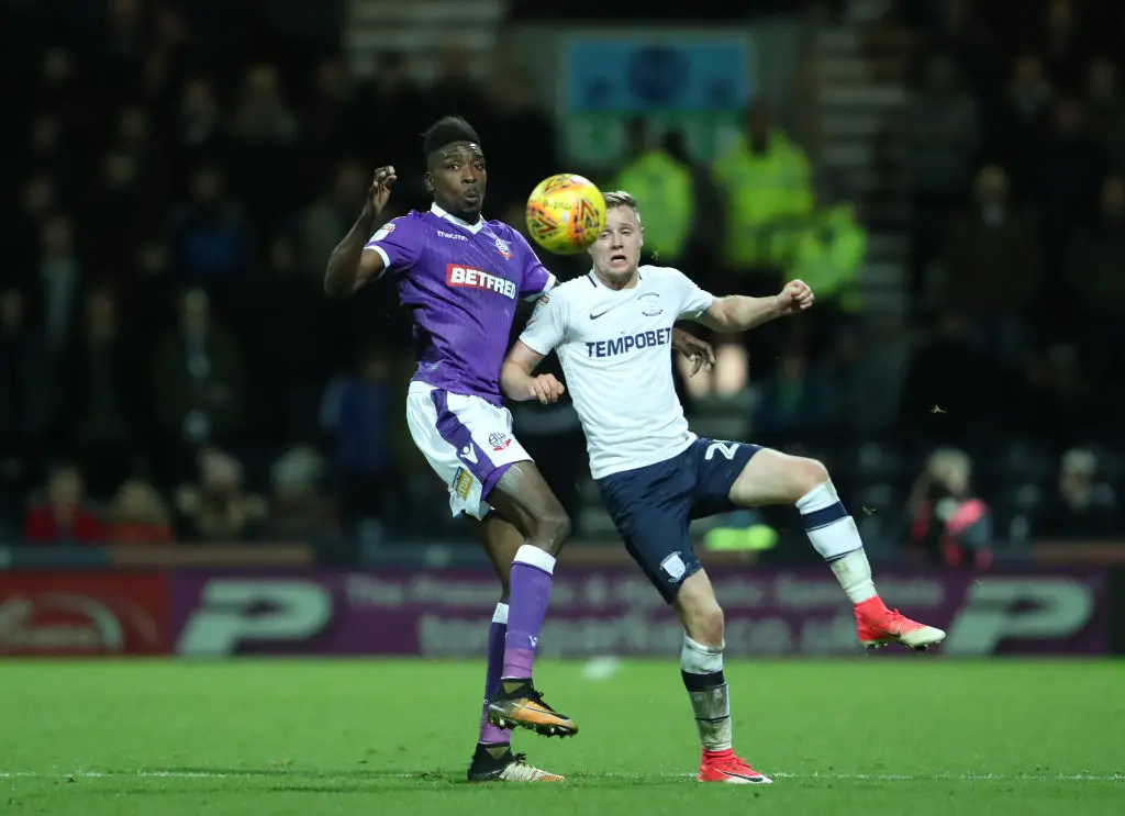 O'Connor battles for the ball with Bolton's Sammy Ameobi (Image: Getty)