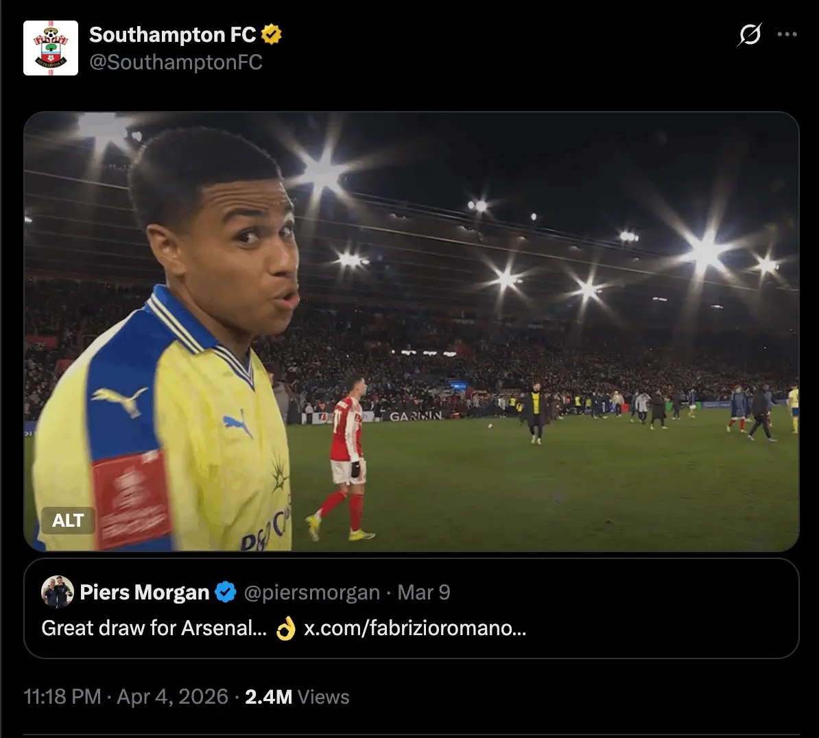 Image: Twitter/@SouthamptonFC