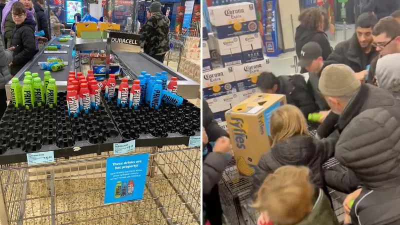 Carnage in Aldi as customers fight over Logan Paul and KSI drink Prime at 8am