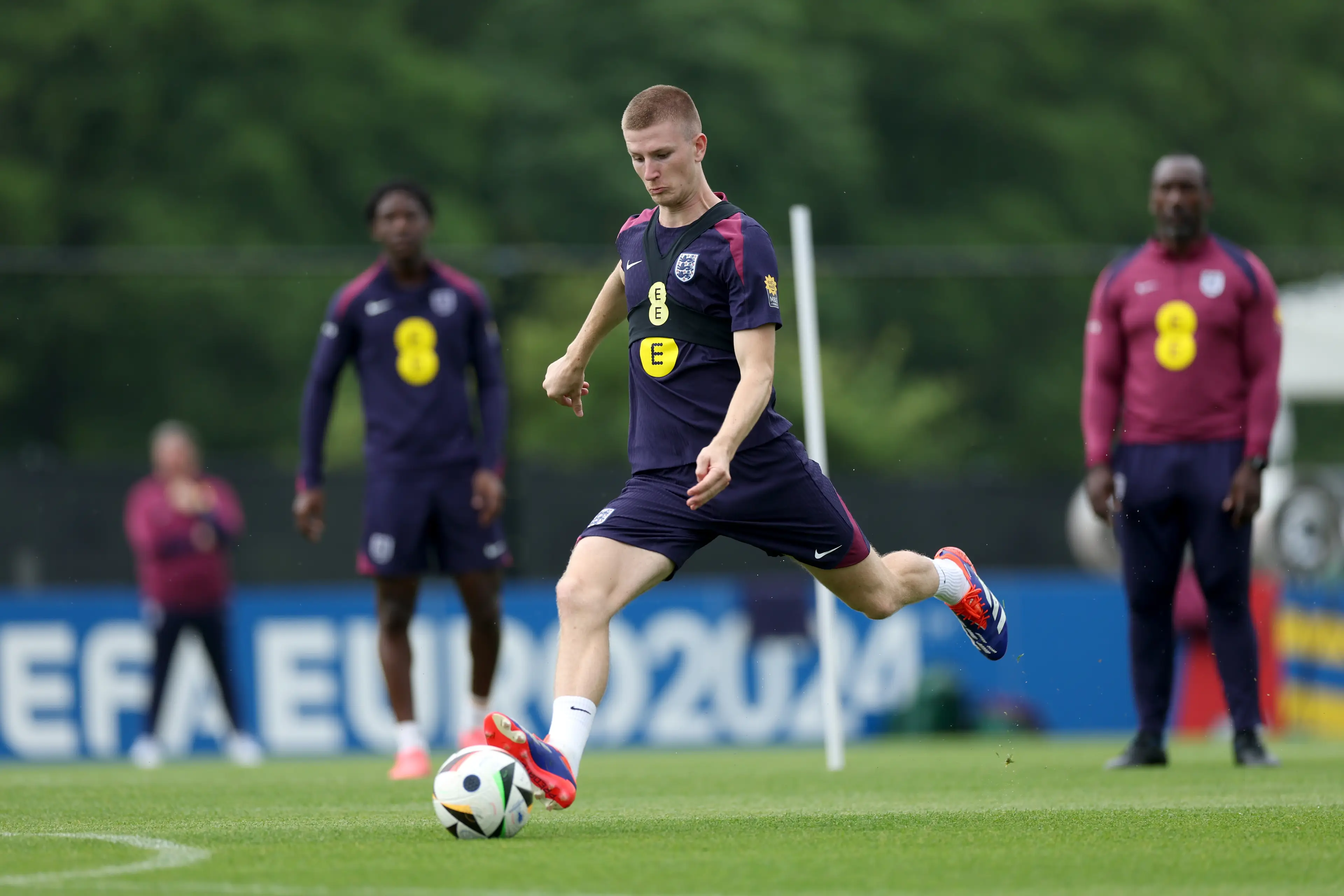 Adam Wharton during England training. Image: Getty 