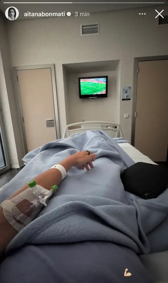 Bonmati posted to Instagram from her hospital bed on Friday (Image: Instagram/Aitana Bonmati)
