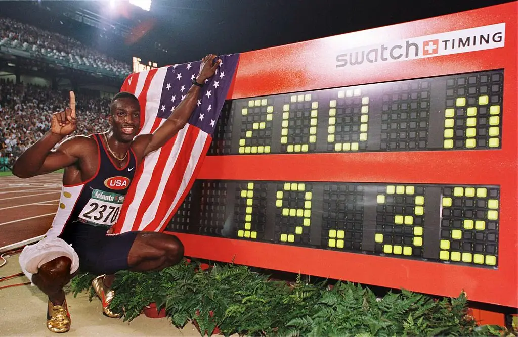 Michael Johnson broke the 200m world record in 1996 (Credit:Getty)