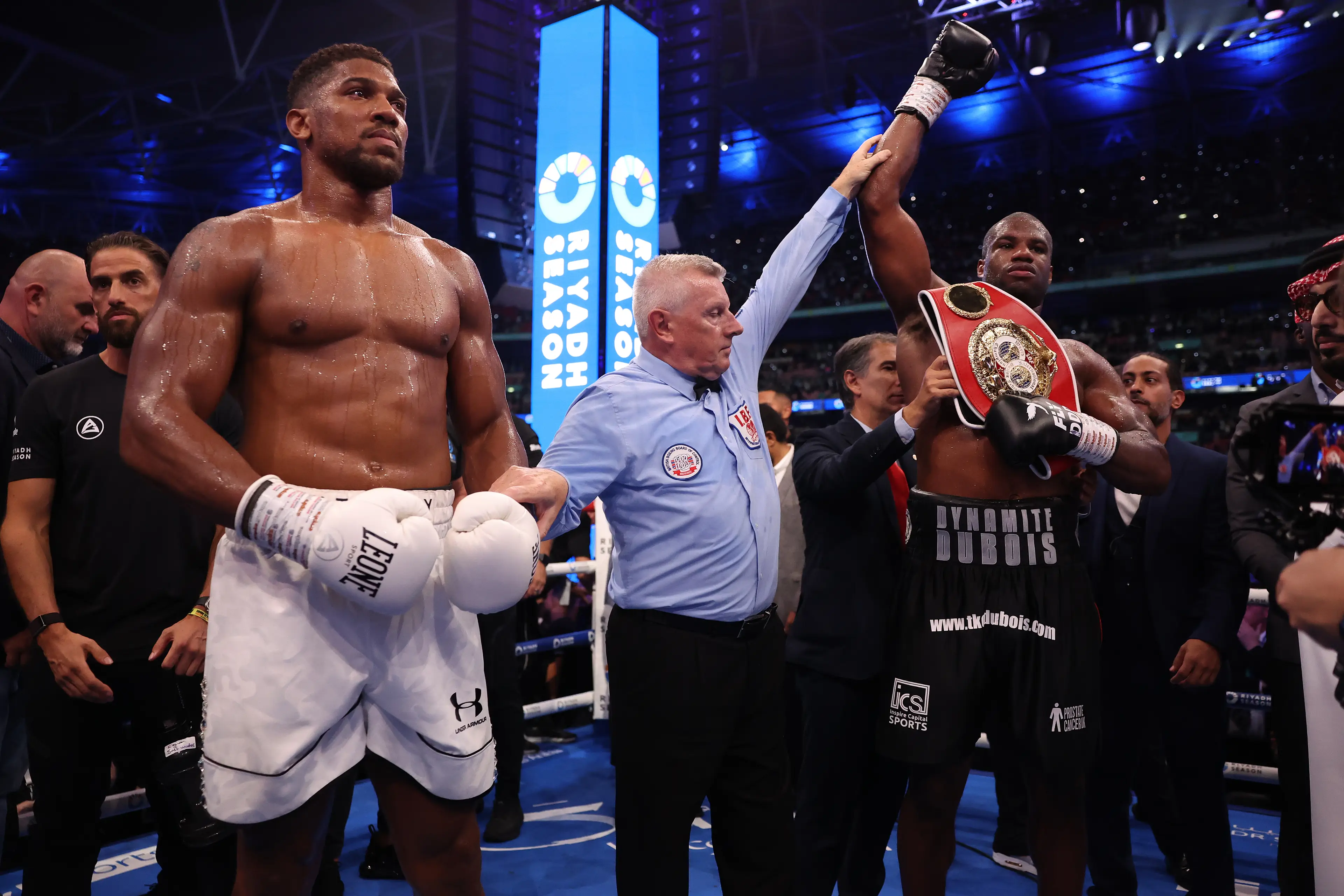 Daniel Dubois stopped Anthony Joshua in their world title bout at Wembley Stadium. Image: Getty 