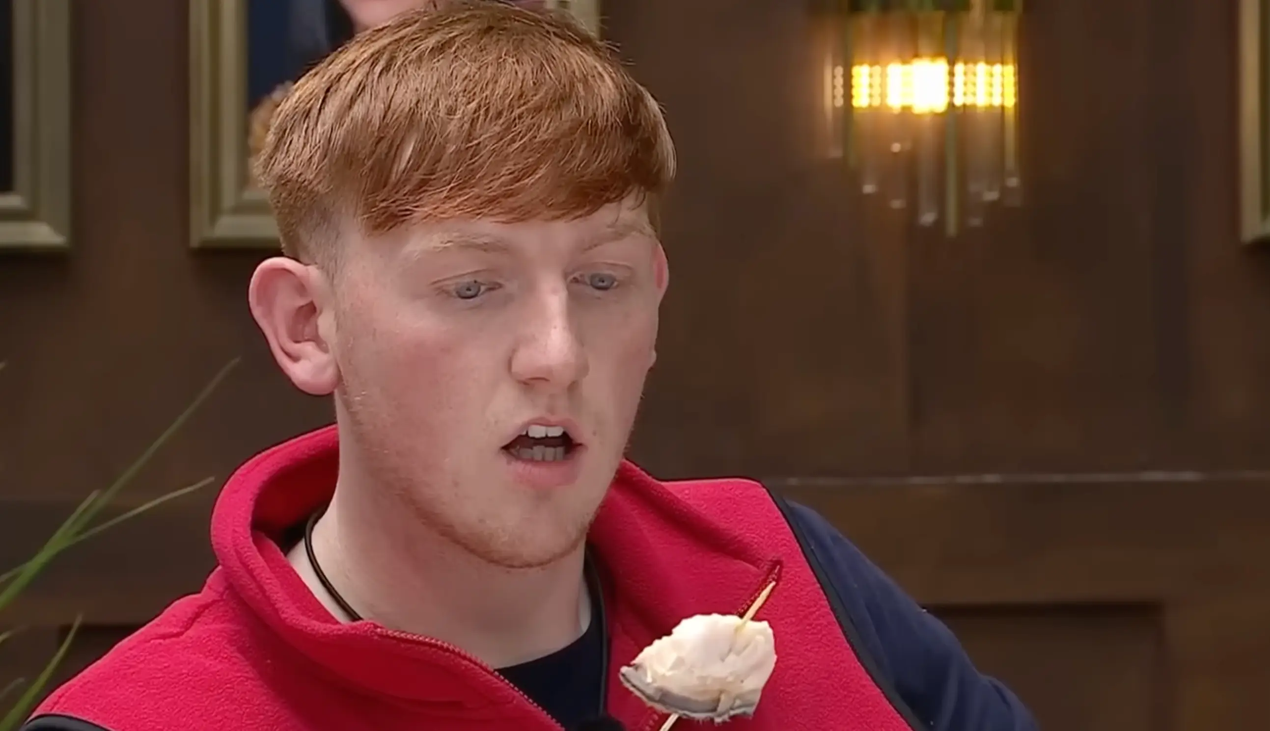 AngryGinge took part in the first eating trial of the 2025 series. (Image: ITV)