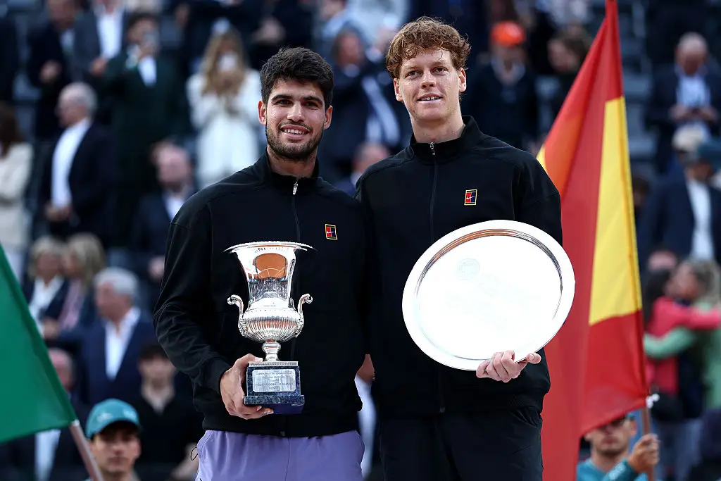 Alcaraz and Sinner at the Italian Open (Image: Getty)