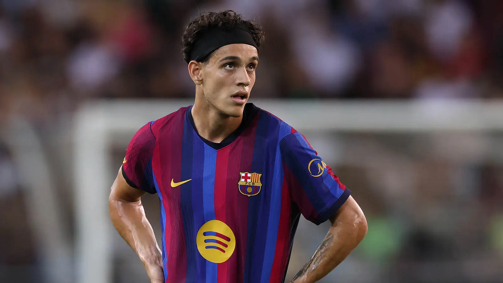 Hector Fort in action for Barcelona during pre-season (Image: Getty)