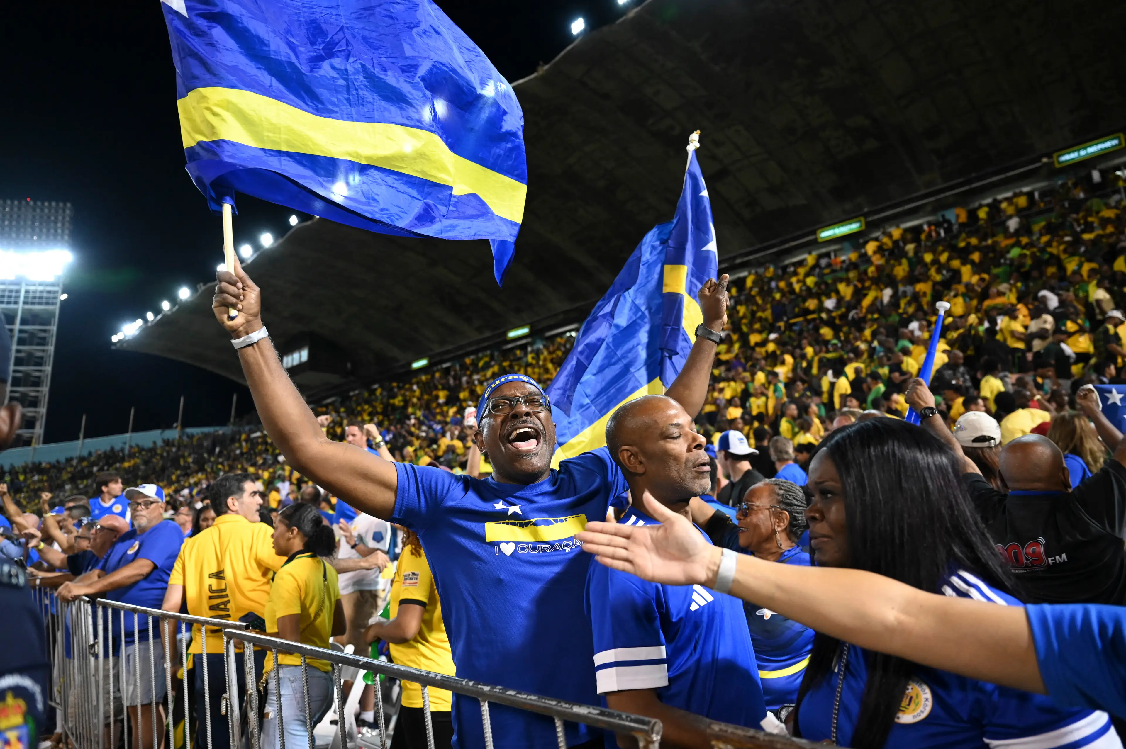 Curacao fans celebrate reaching the World Cup. Image credit: Getty