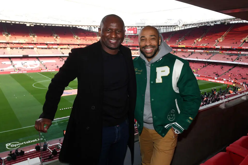 Vieira and Henry attended Arsenal's match against Southampton in April last year (Image: Getty)
