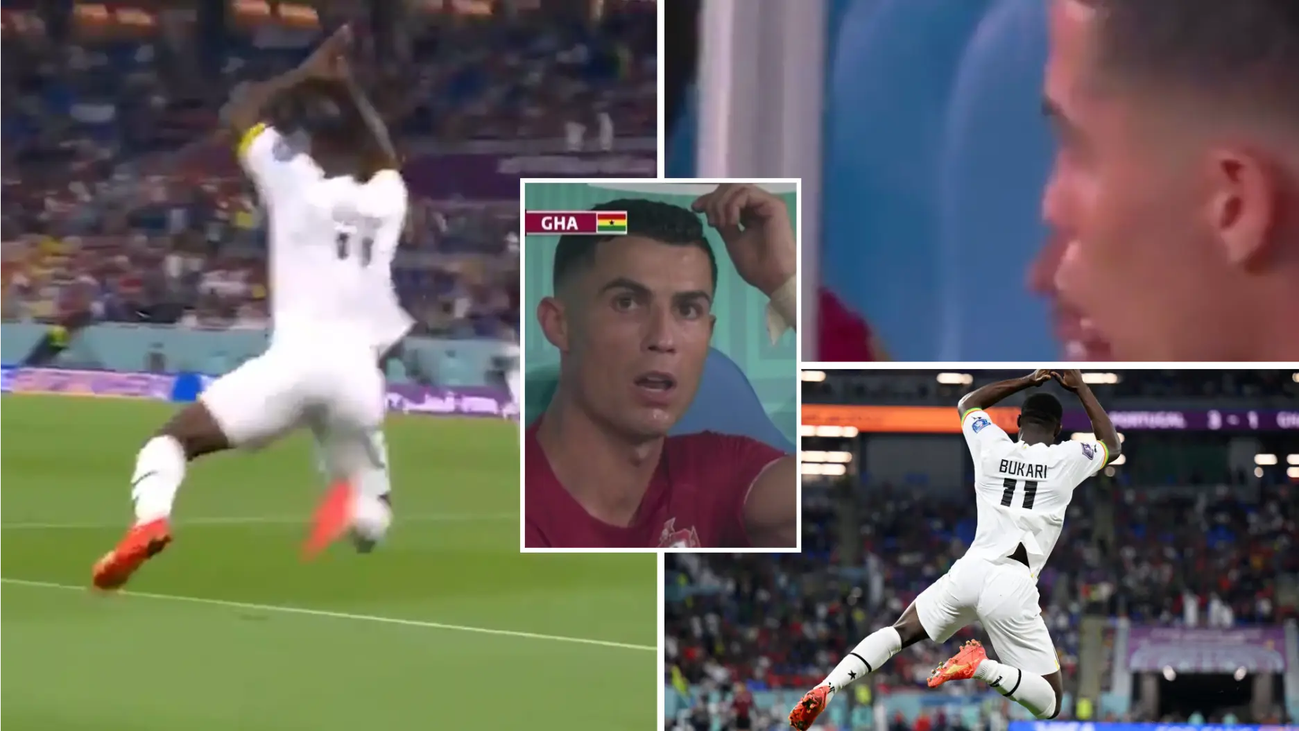 Cristiano Ronaldo looked livid when Ghana player did his 'SIUU' celebration after scoring