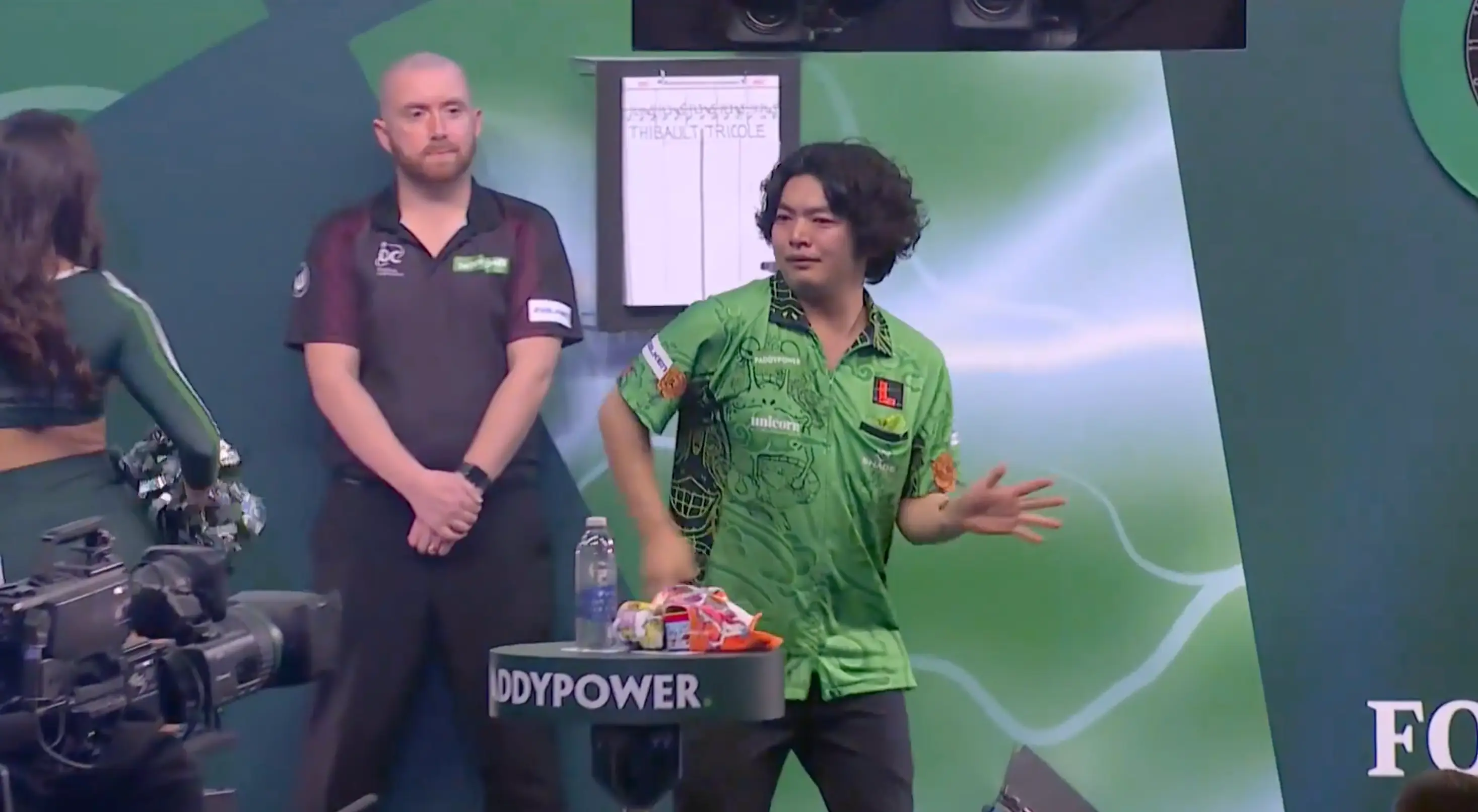 Sakai entertained the Ally Pally crowd ahead of his first-round clash. Image credit: Getty