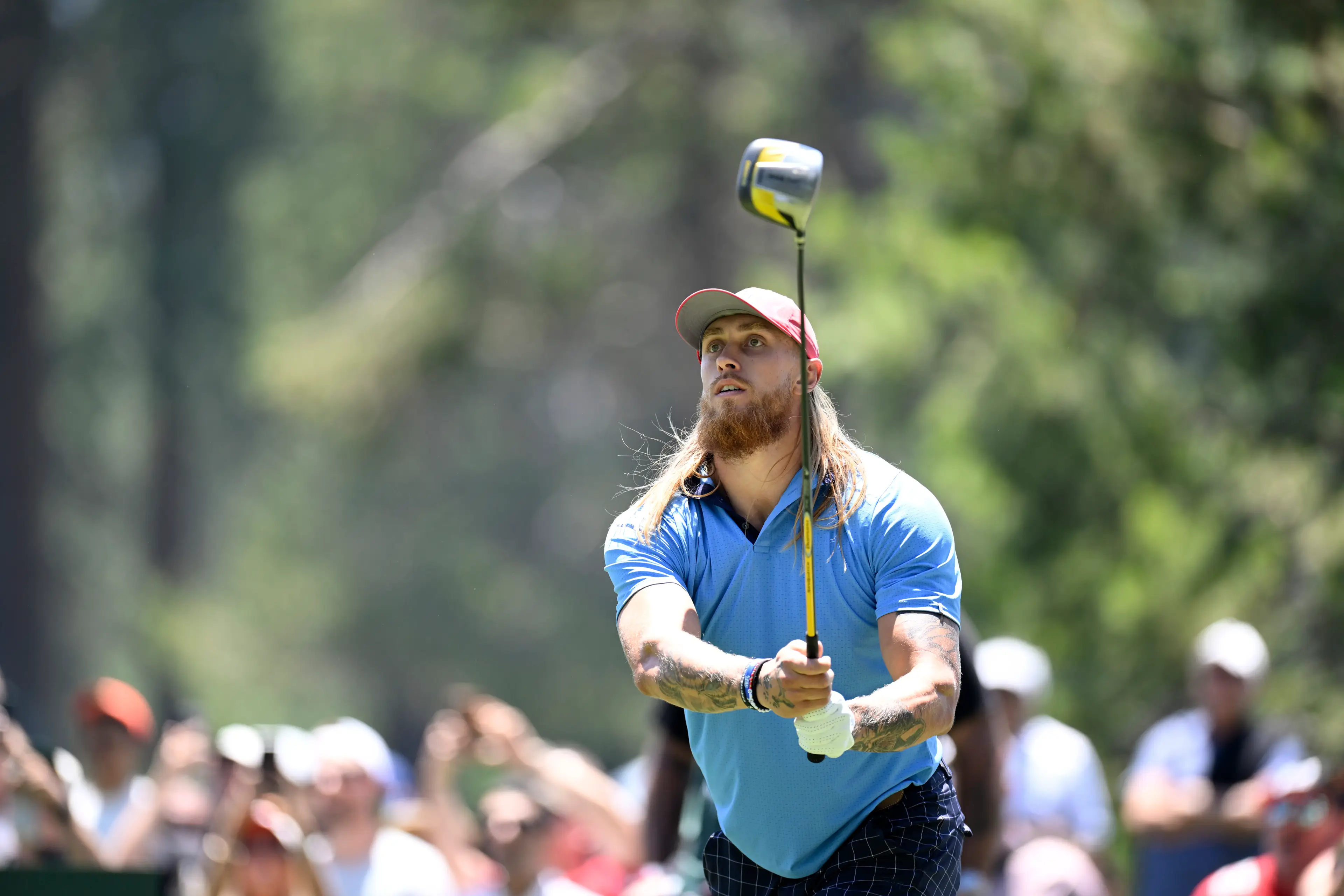 George Kittle in action at the American Century Championship. (Image: Getty)