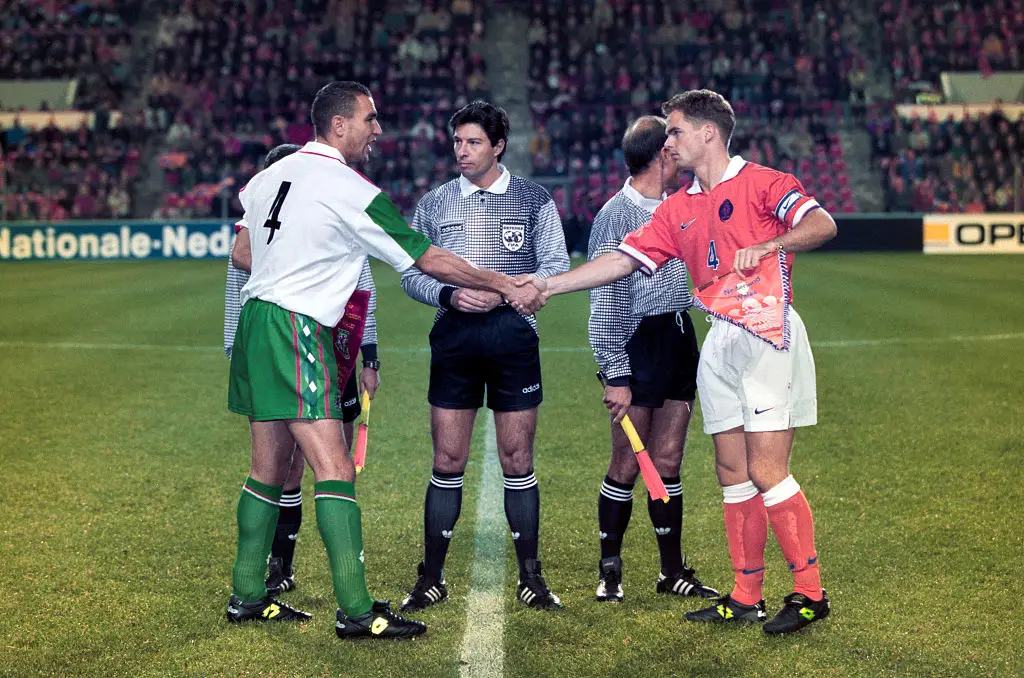 Vinnie Jones (left) captained Wales against the Netherlands (Credit:Getty)