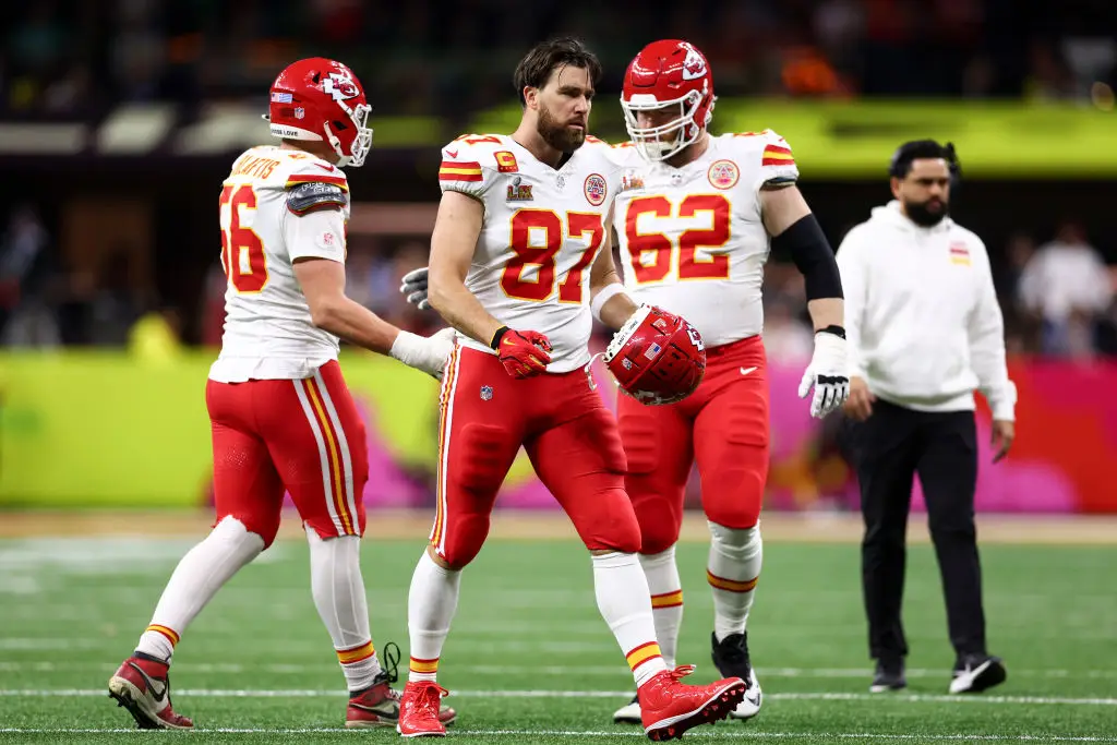 Travis Kelce pictured during Super Bowl LIX (Image: Getty)