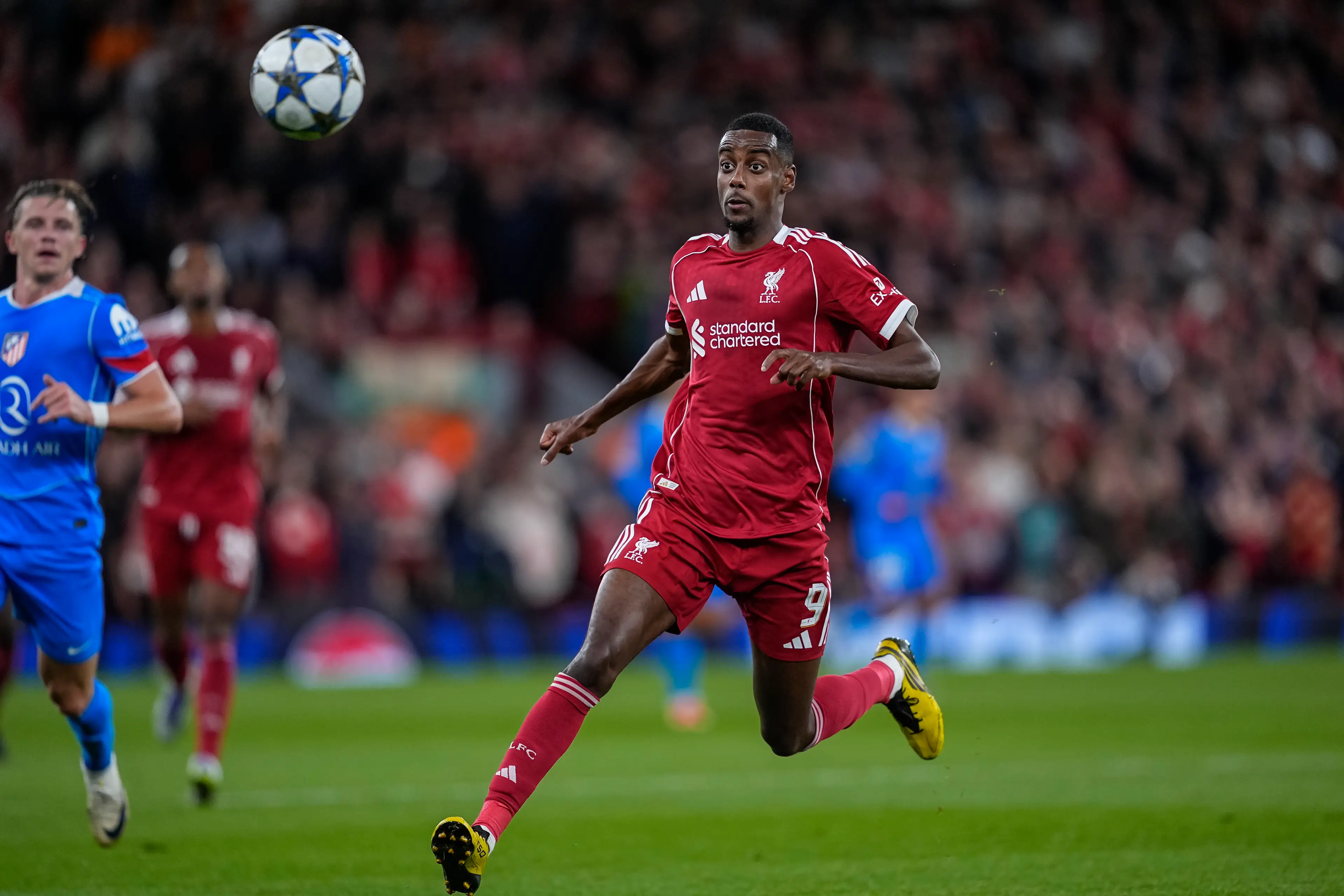 Alexander Isak in action against Atletico Madrid. Image: Getty