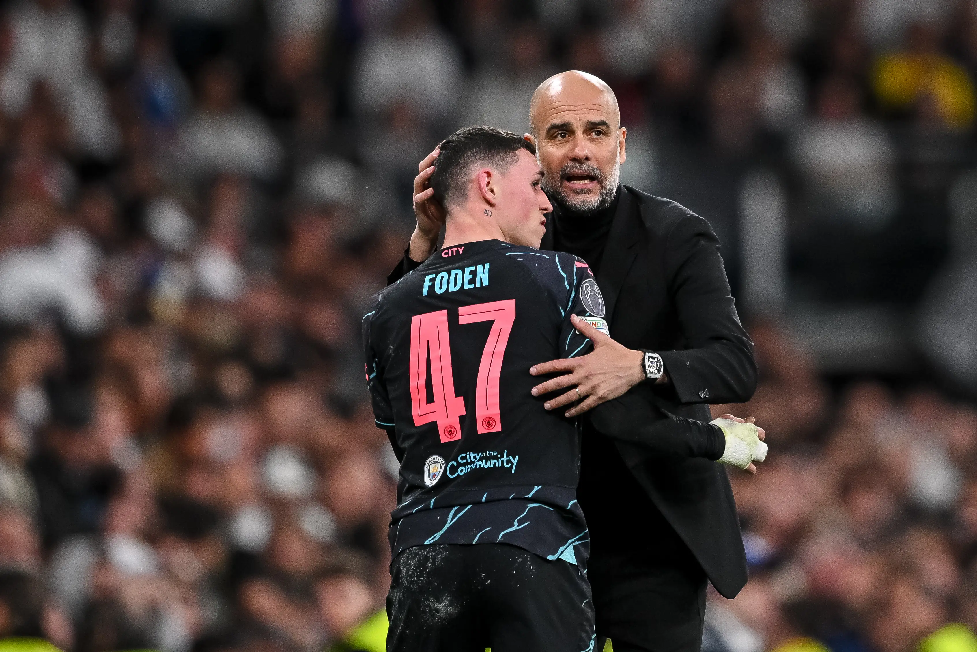 Guardiola was wearing a £1.1million watch on the touchline vs Real (Getty)