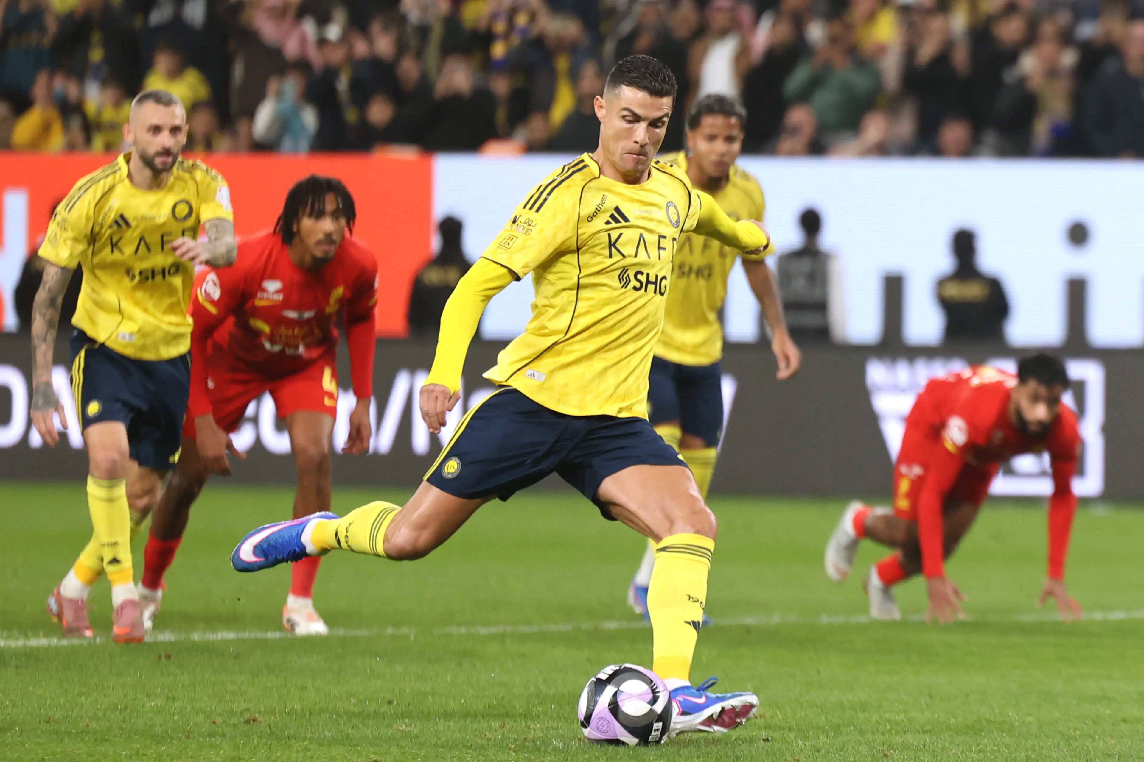 Cristiano Ronaldo in action for Al-Nassr in January (credit: getty)