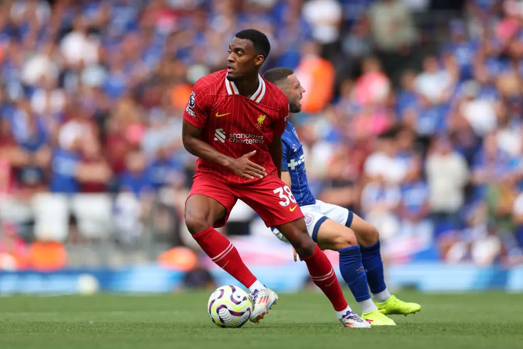 Ryan Gravenberch played the entire 90 miniutes of Liverpool's 2-0 victory over Ipswich Town. (Image: Getty)